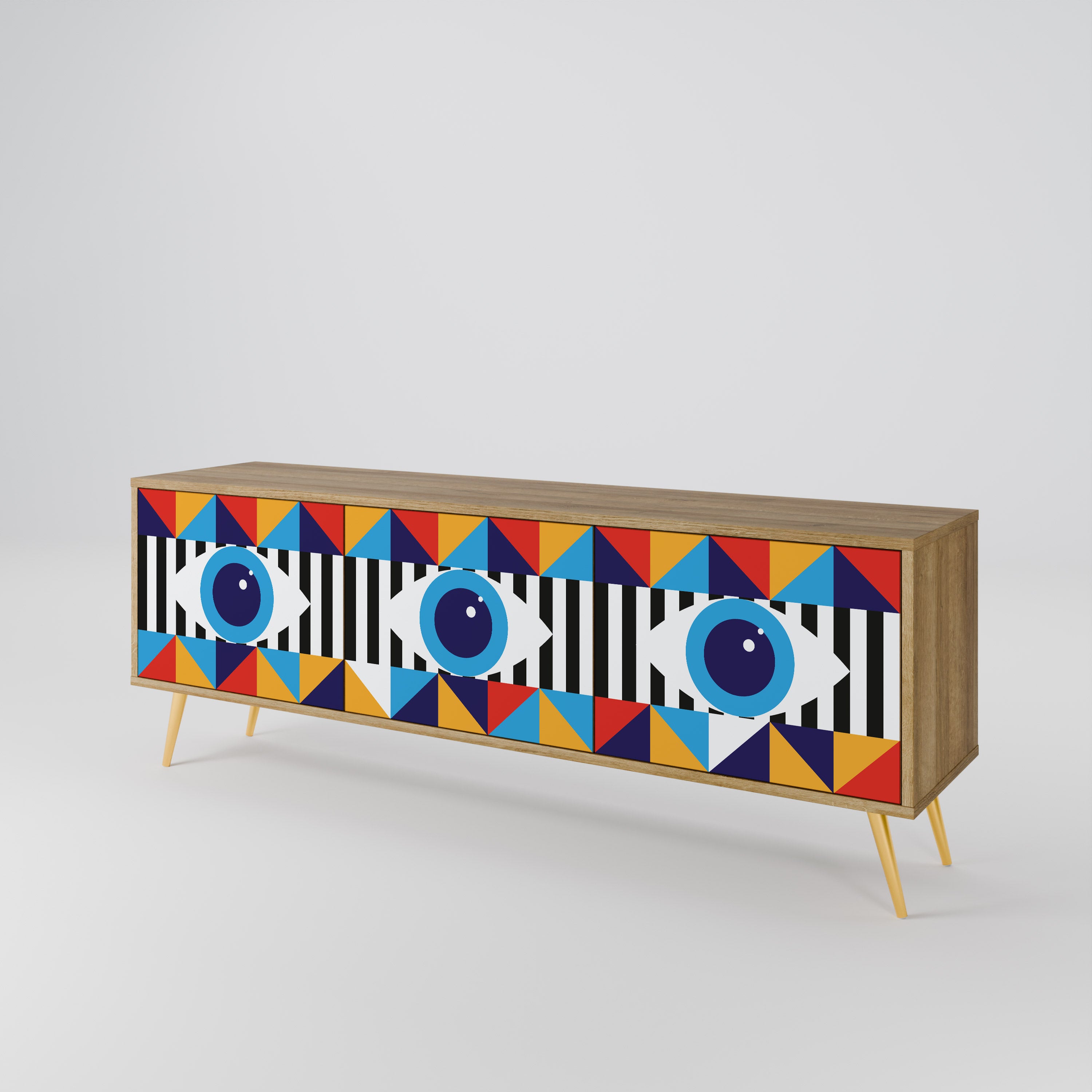 ABSTRACTION AND GEOMETRY Mueble de TV de 3 Puertas