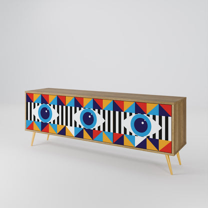 ABSTRACTION AND GEOMETRY 3-Door TV Cabinet