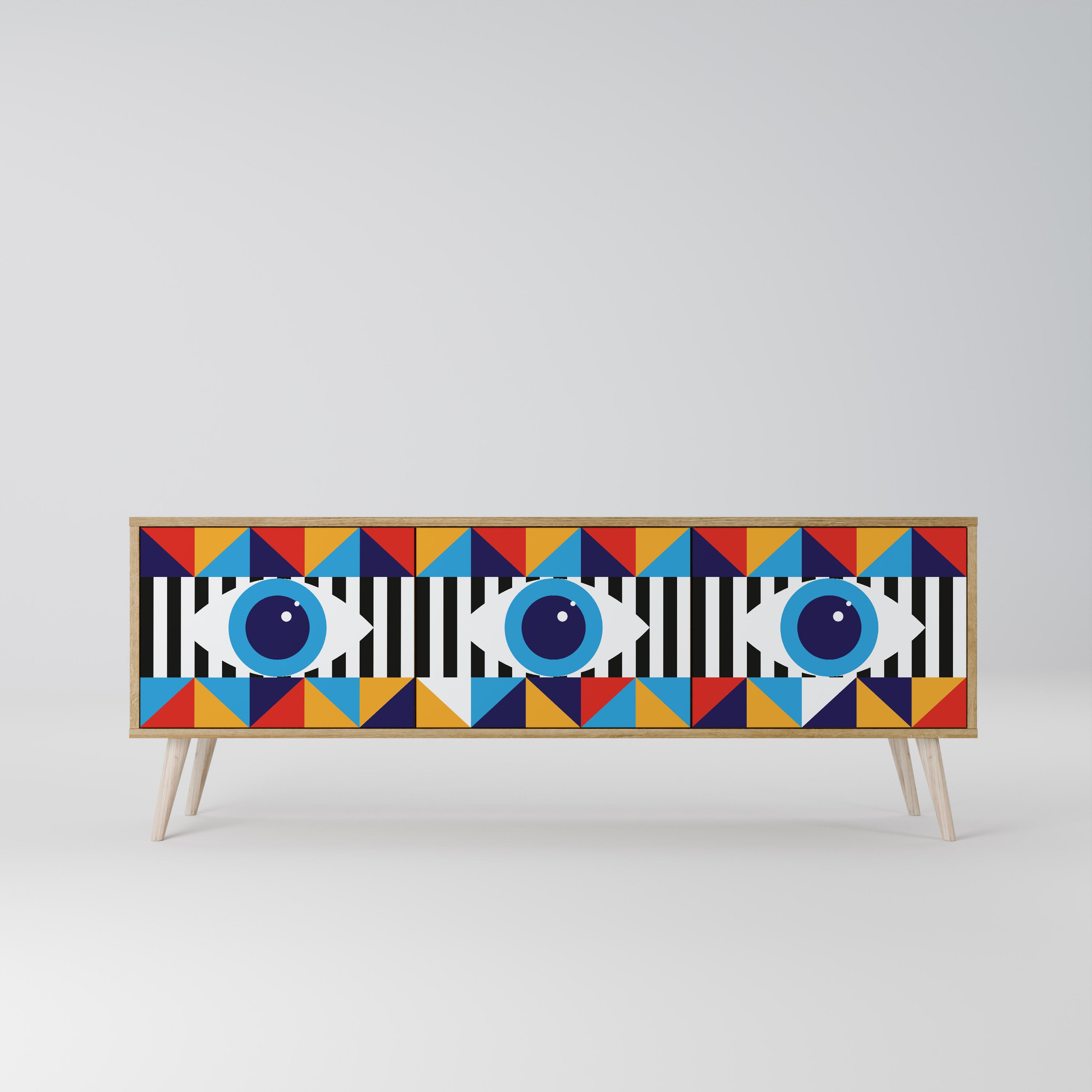 ABSTRACTION AND GEOMETRY Mueble de TV de 3 Puertas