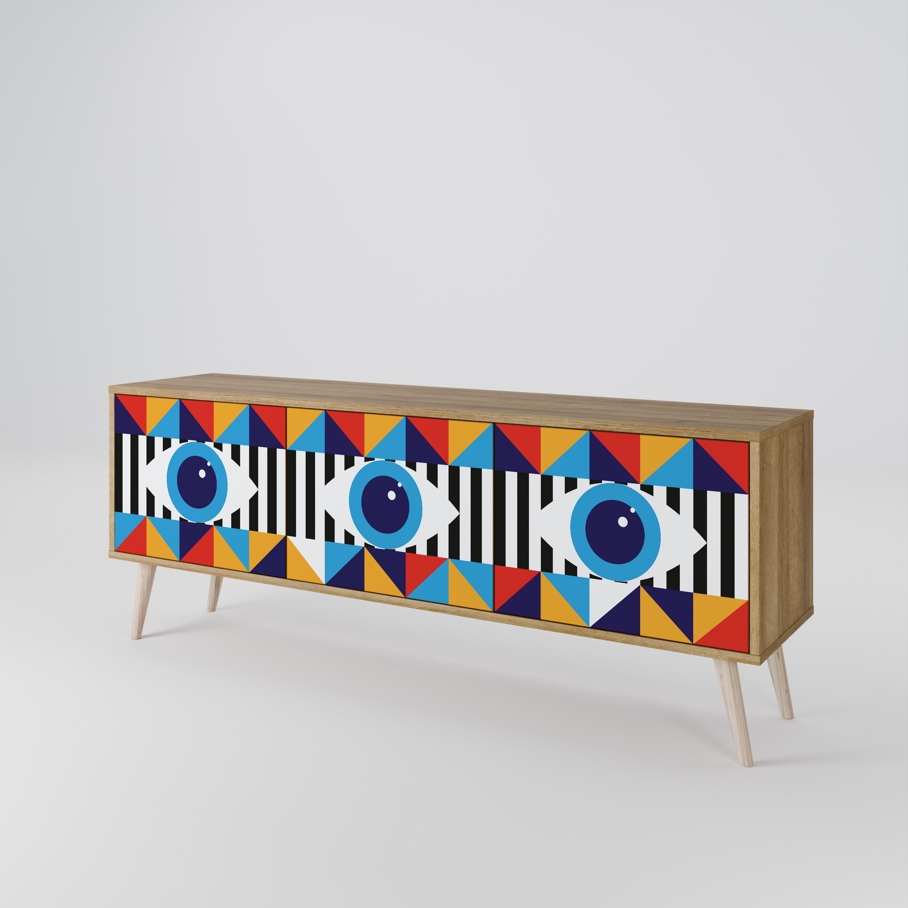ABSTRACTION AND GEOMETRY Mueble de TV de 3 Puertas