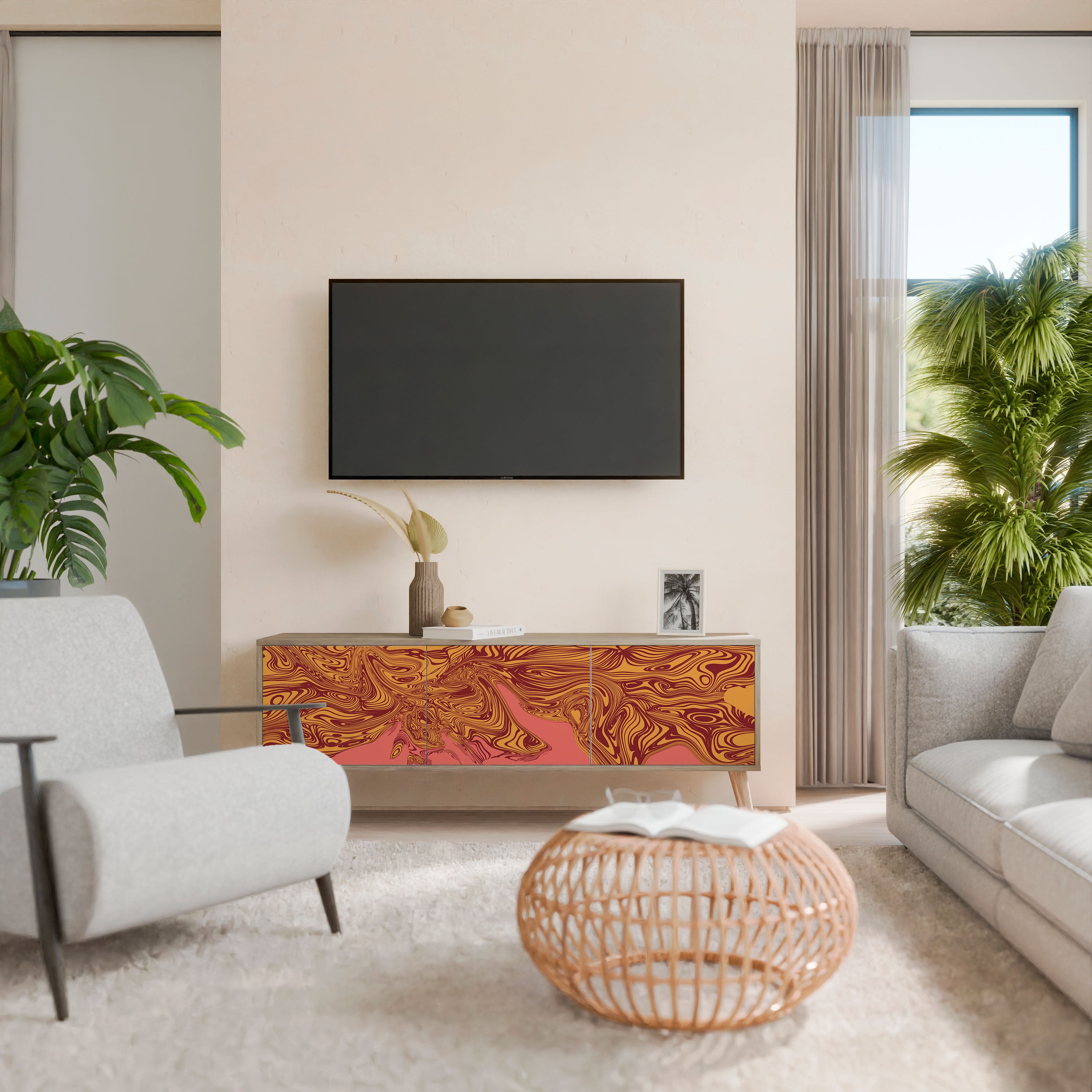 FLOATING THOUGHTS Mueble de TV de 3 Puertas