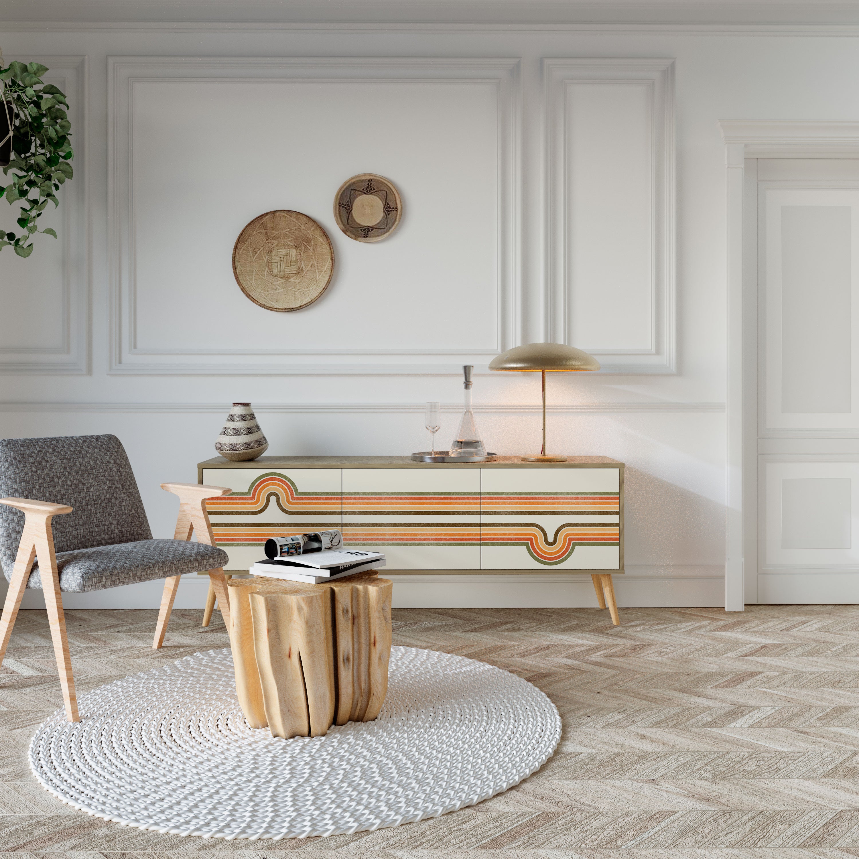 EXCEPTIONAL STREAM Mueble de TV de 3 Puertas