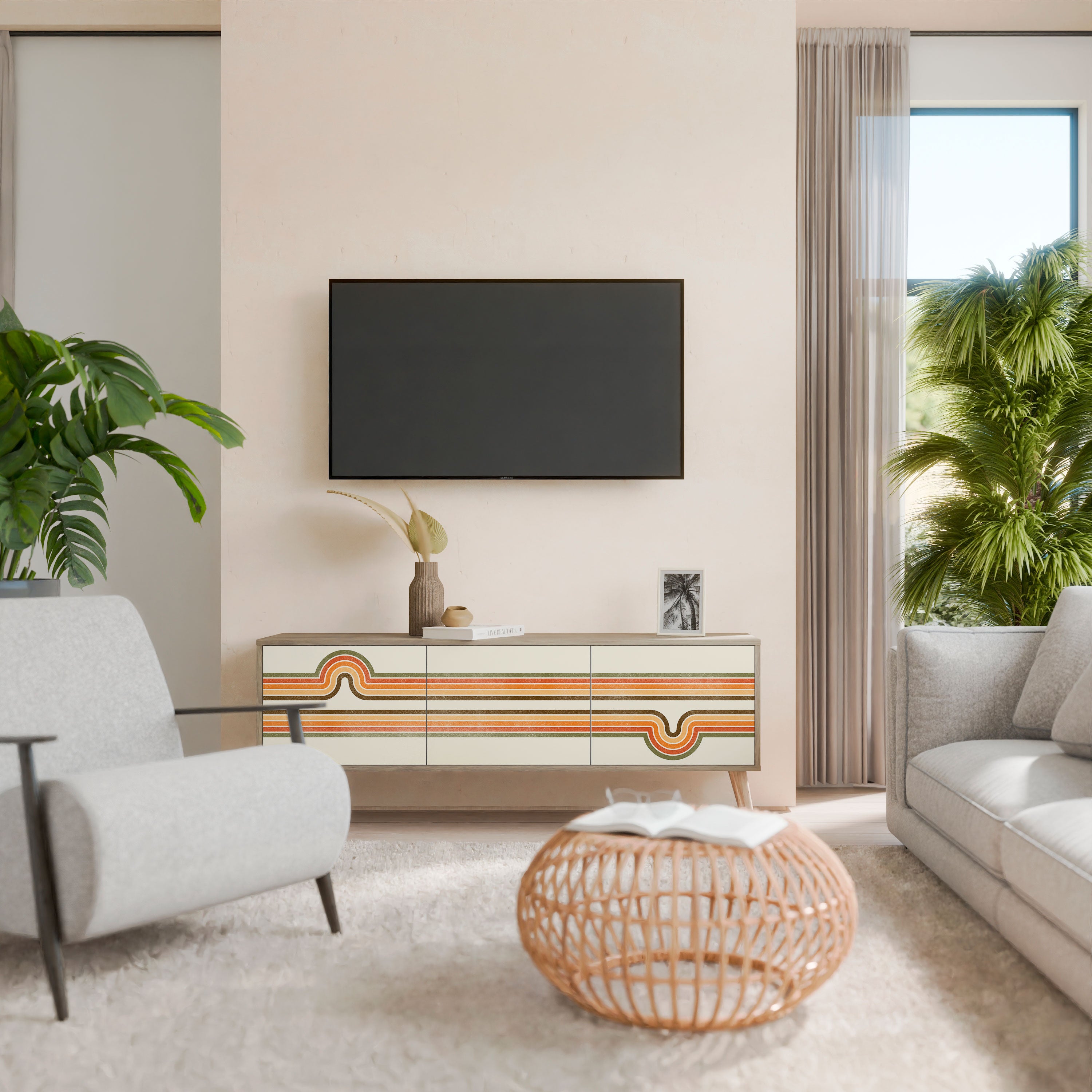EXCEPTIONAL STREAM Mueble de TV de 3 Puertas