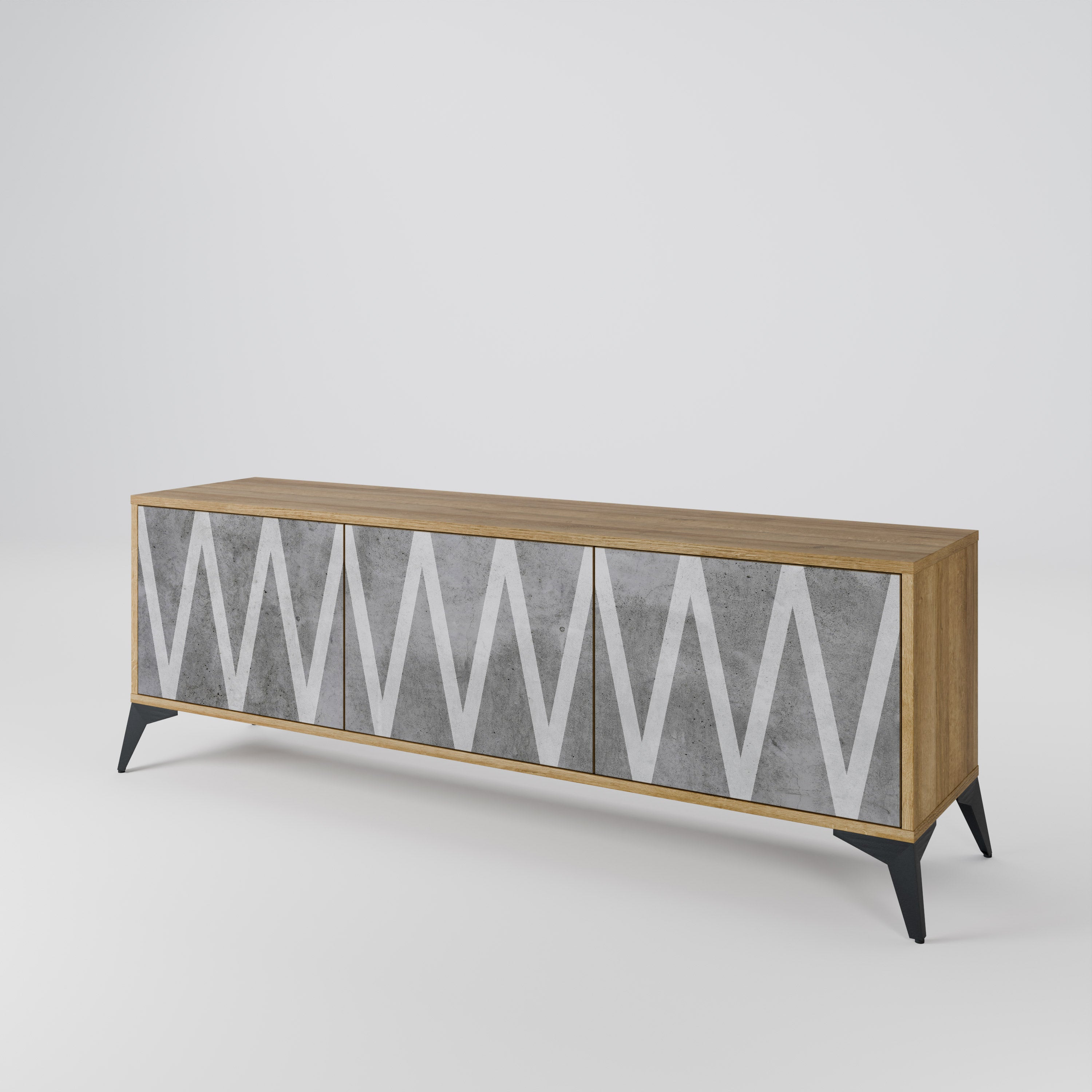 SOLID ZIG ZAG Mueble de TV de 3 Puertas