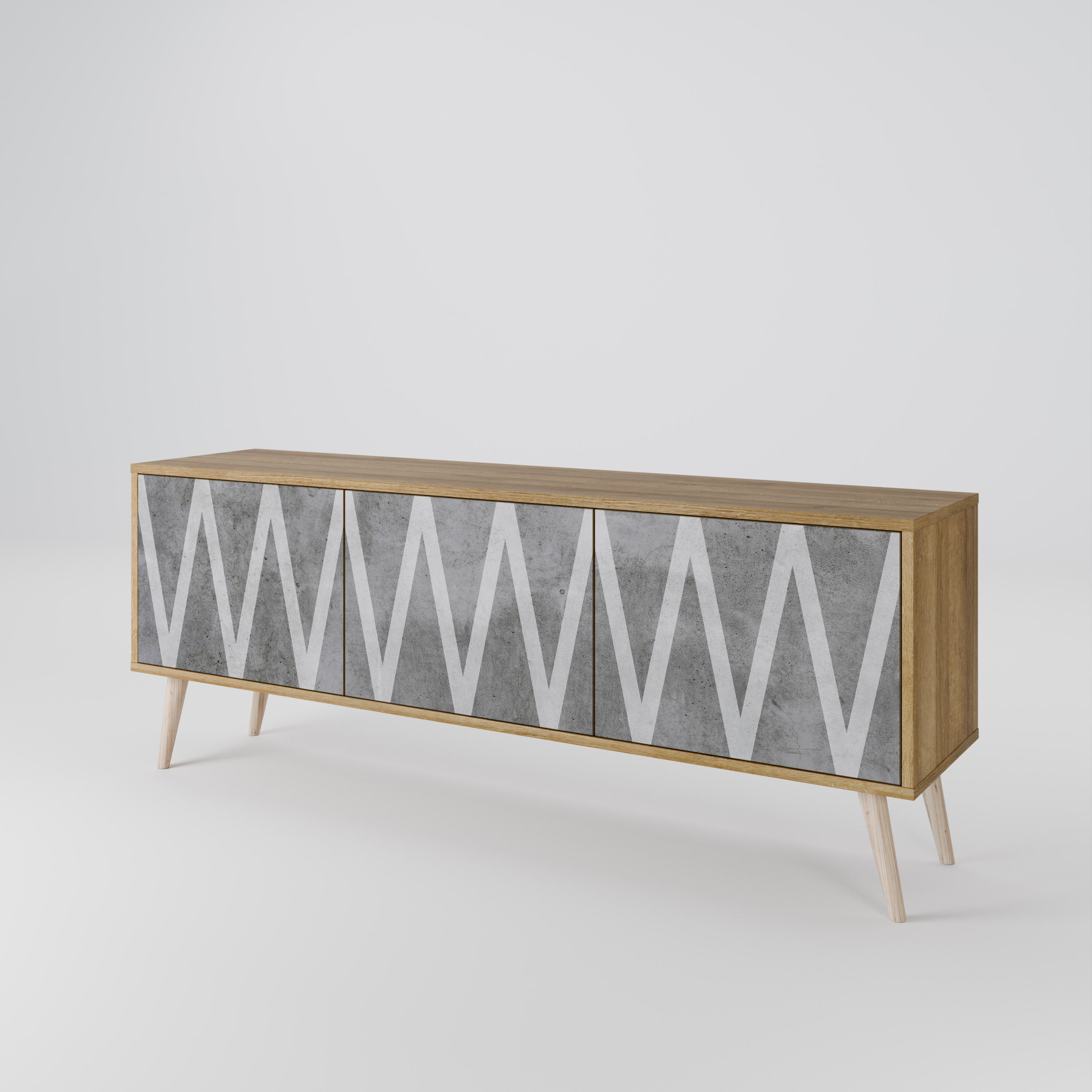 SOLID ZIG ZAG Mueble de TV de 3 Puertas