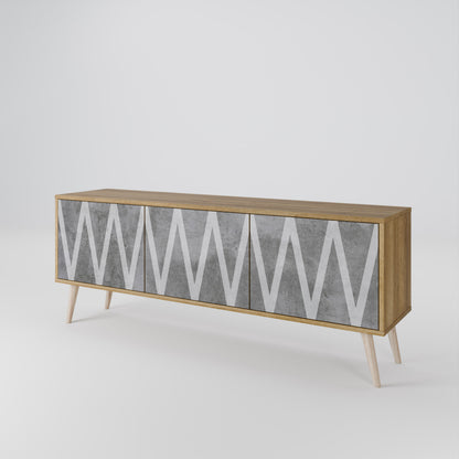SOLID ZIG ZAG Móvel de TV de 3 Portas