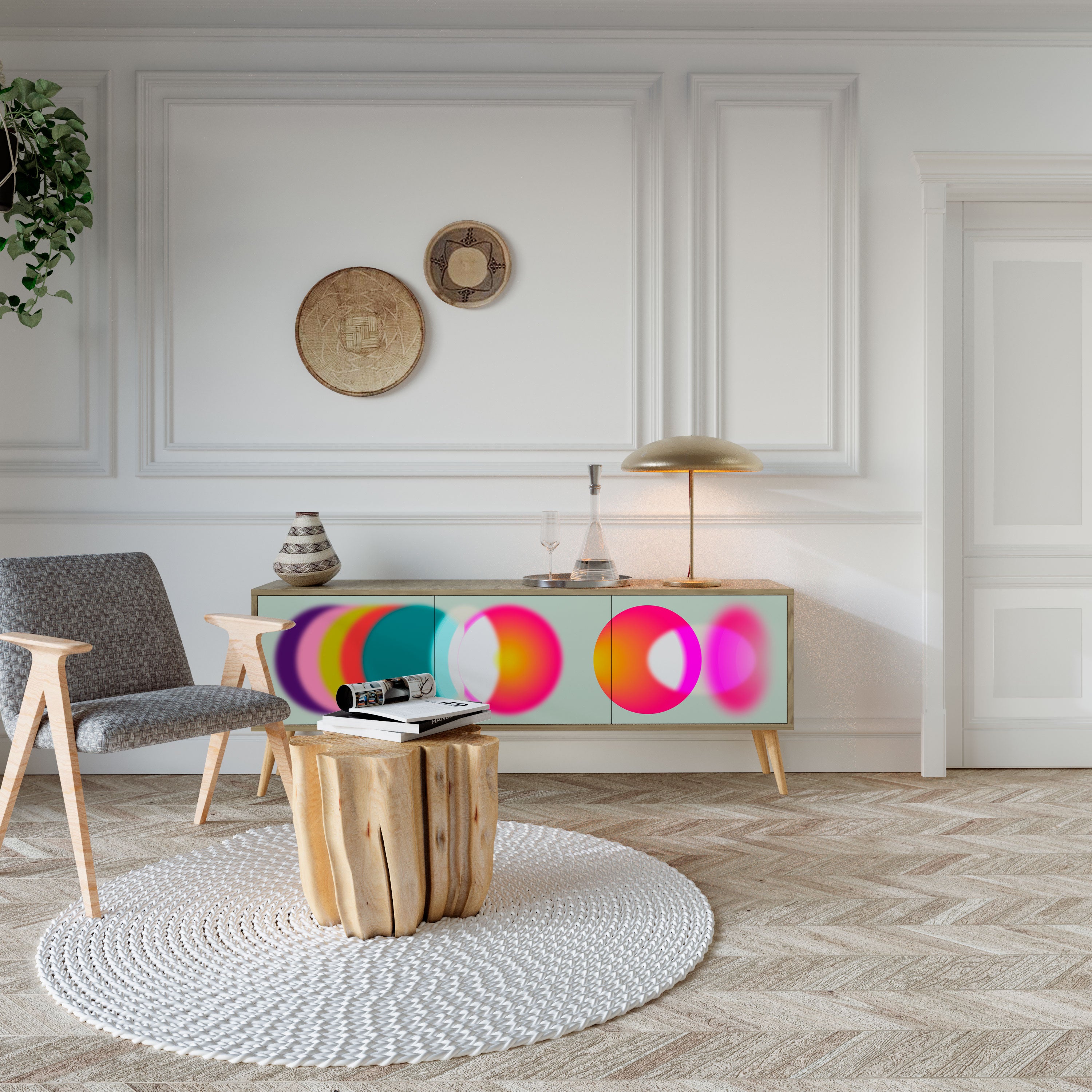 SYMPHONY OF COLORS Mueble de TV de 3 Puertas