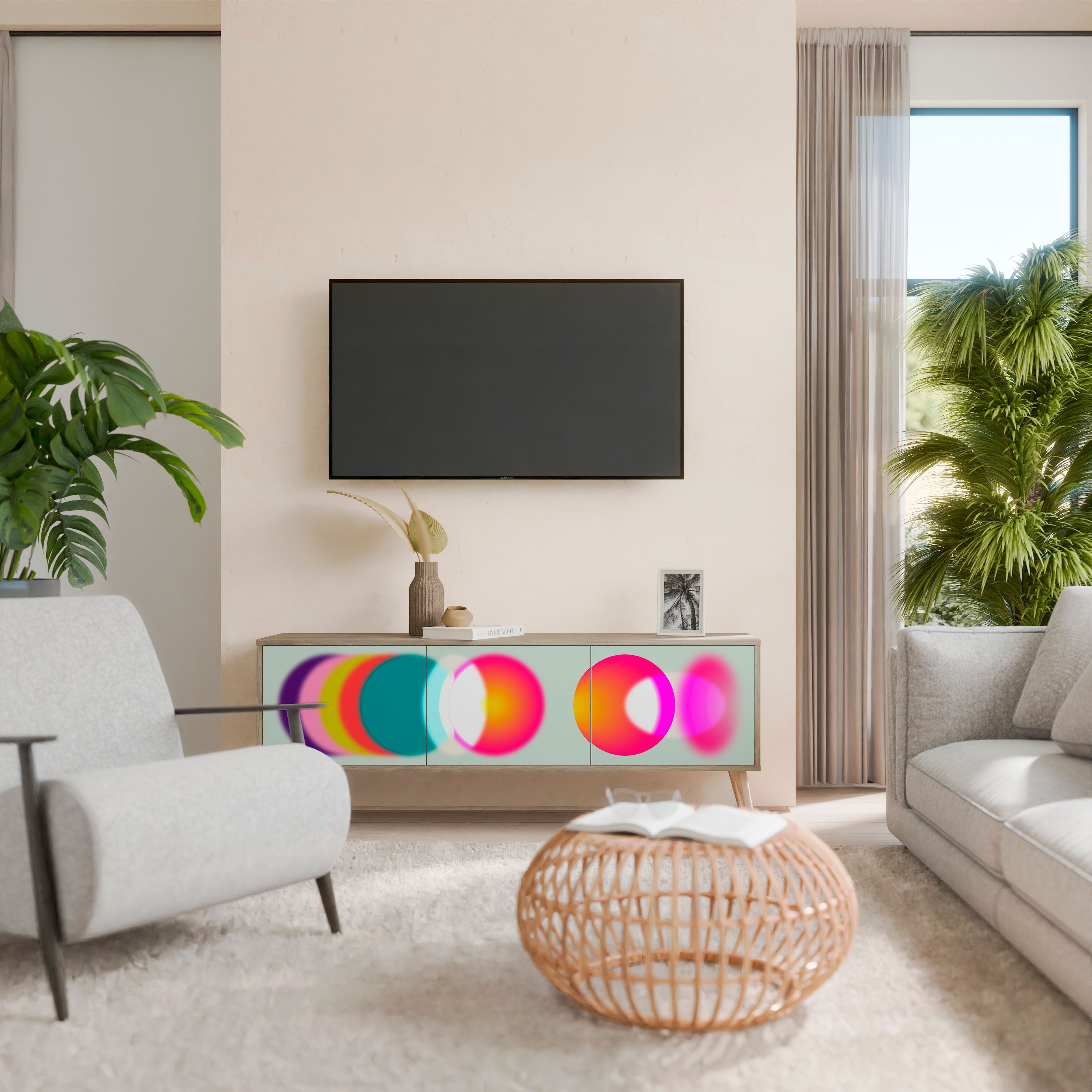 SYMPHONY OF COLORS Mueble de TV de 3 Puertas