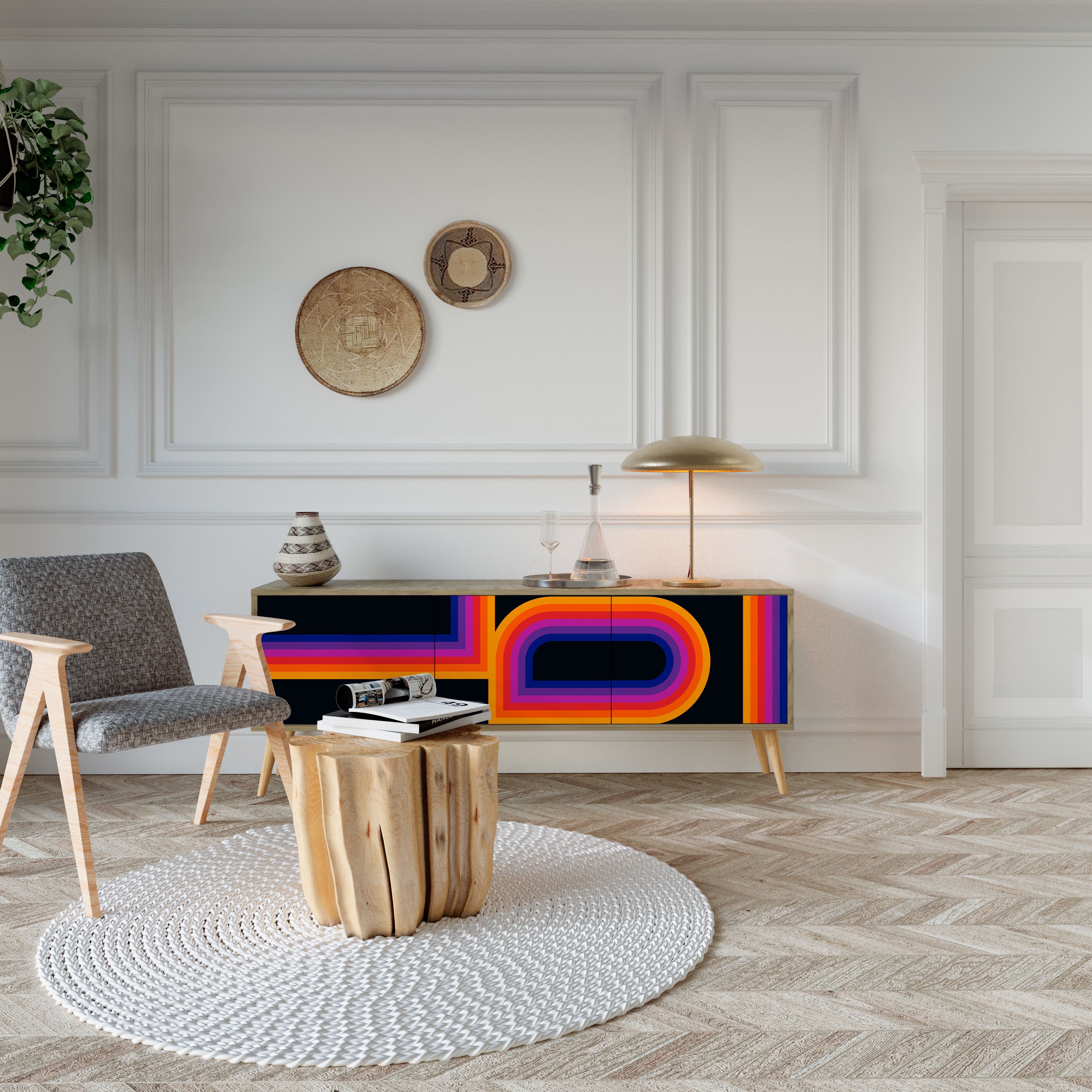 BLINDED BY THE LIGHTS Mueble de TV de 3 Puertas