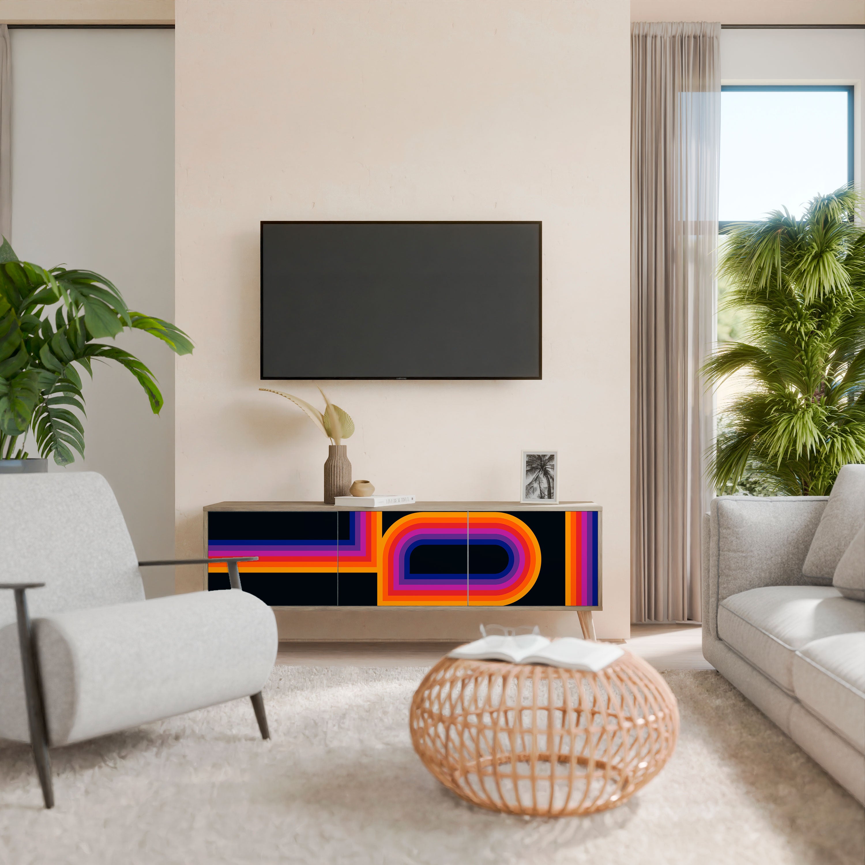 BLINDED BY THE LIGHTS Mueble de TV de 3 Puertas