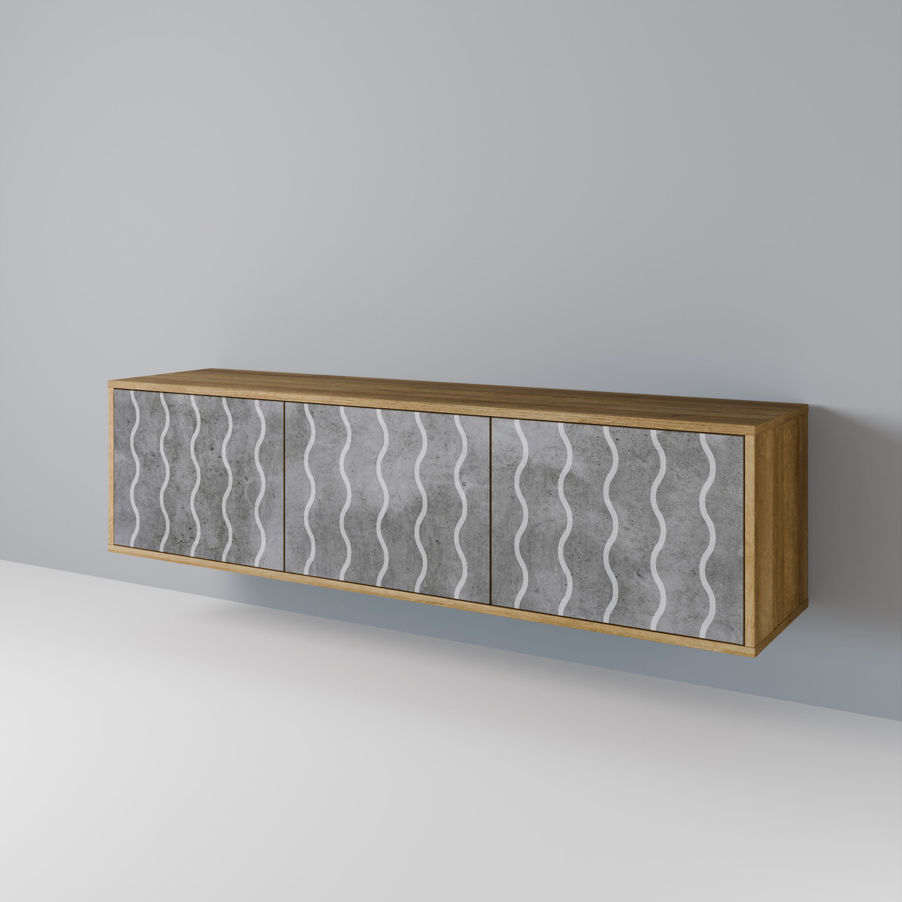 WAVES OF CONCRETE Mueble de TV de 3 Puertas