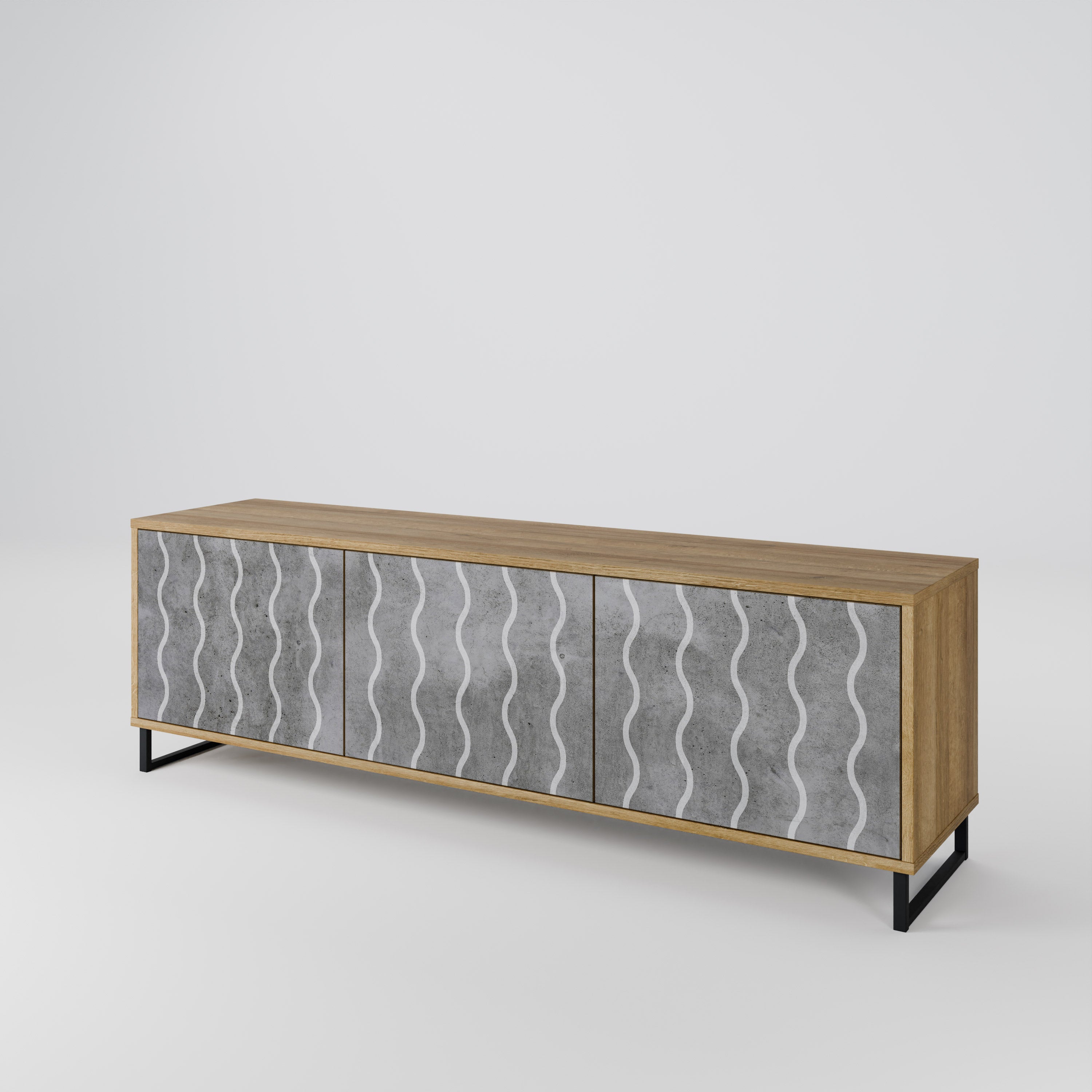 WAVES OF CONCRETE Mueble de TV de 3 Puertas