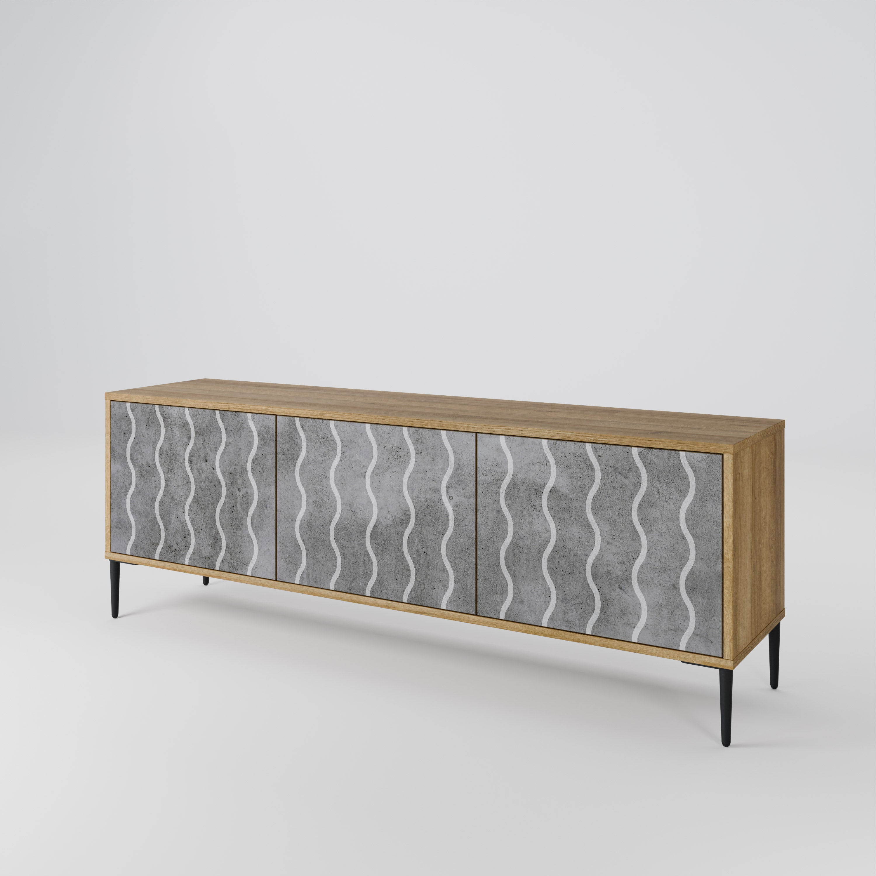 WAVES OF CONCRETE Mueble de TV de 3 Puertas