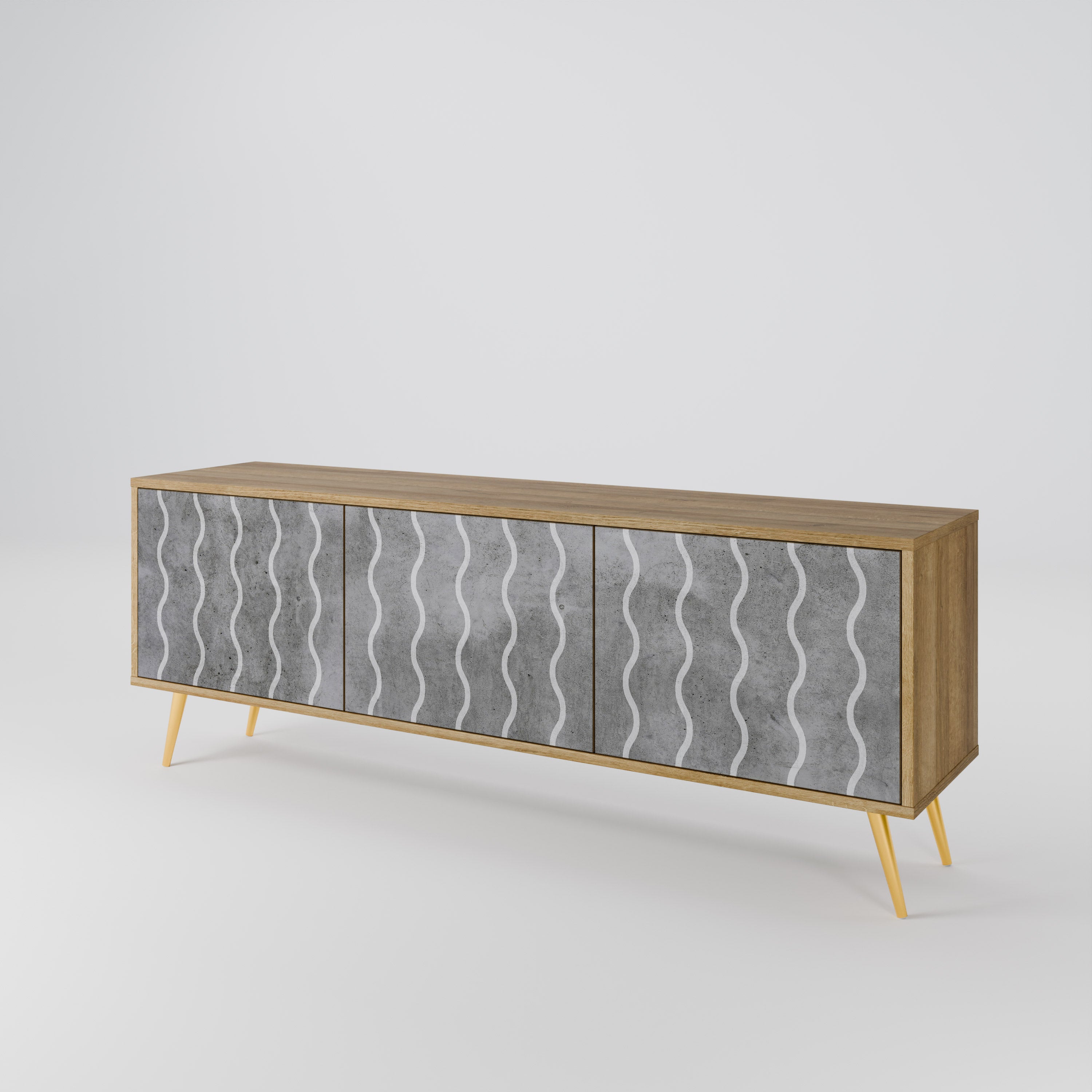 WAVES OF CONCRETE Mueble de TV de 3 Puertas