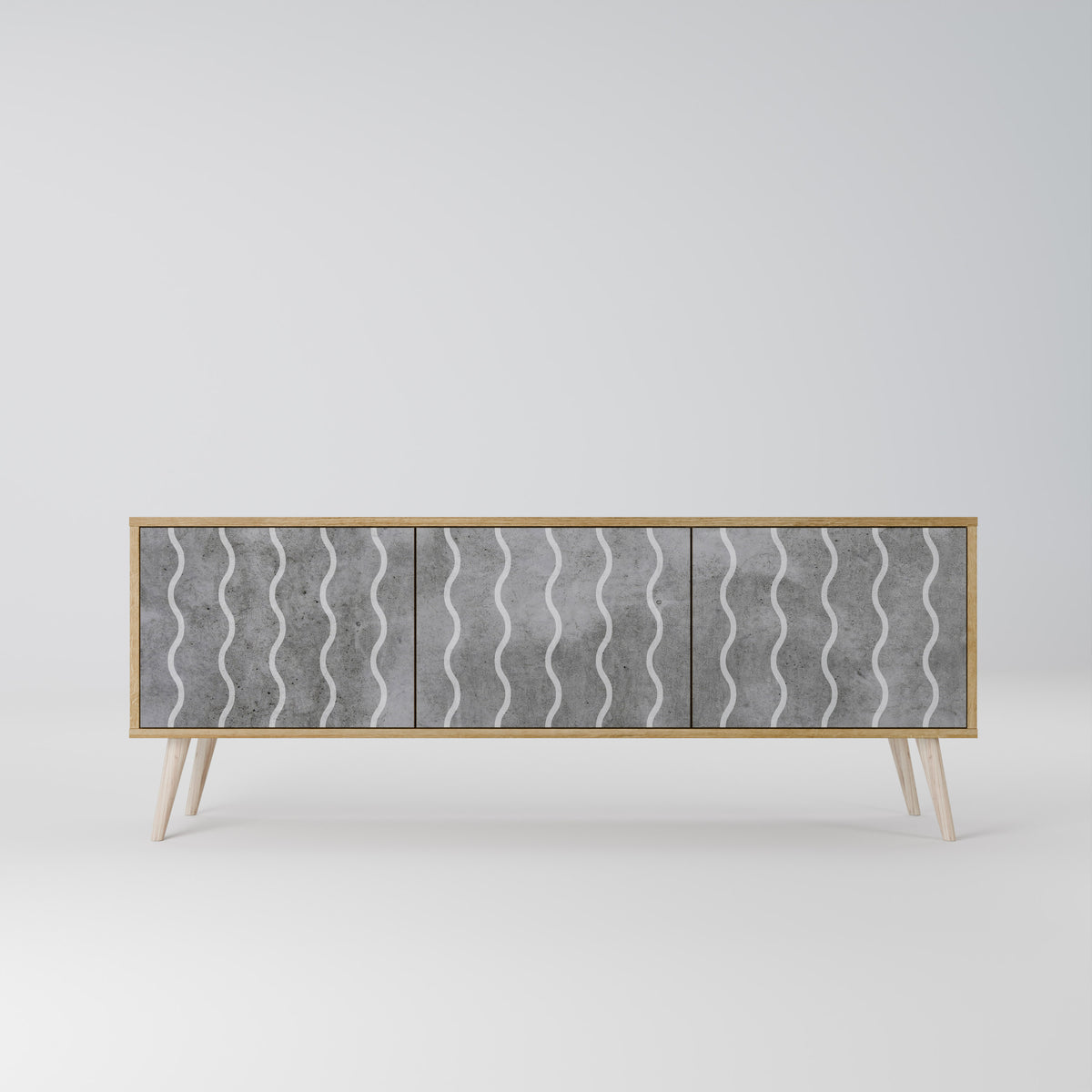 WAVES OF CONCRETE 3-Door TV Cabinet