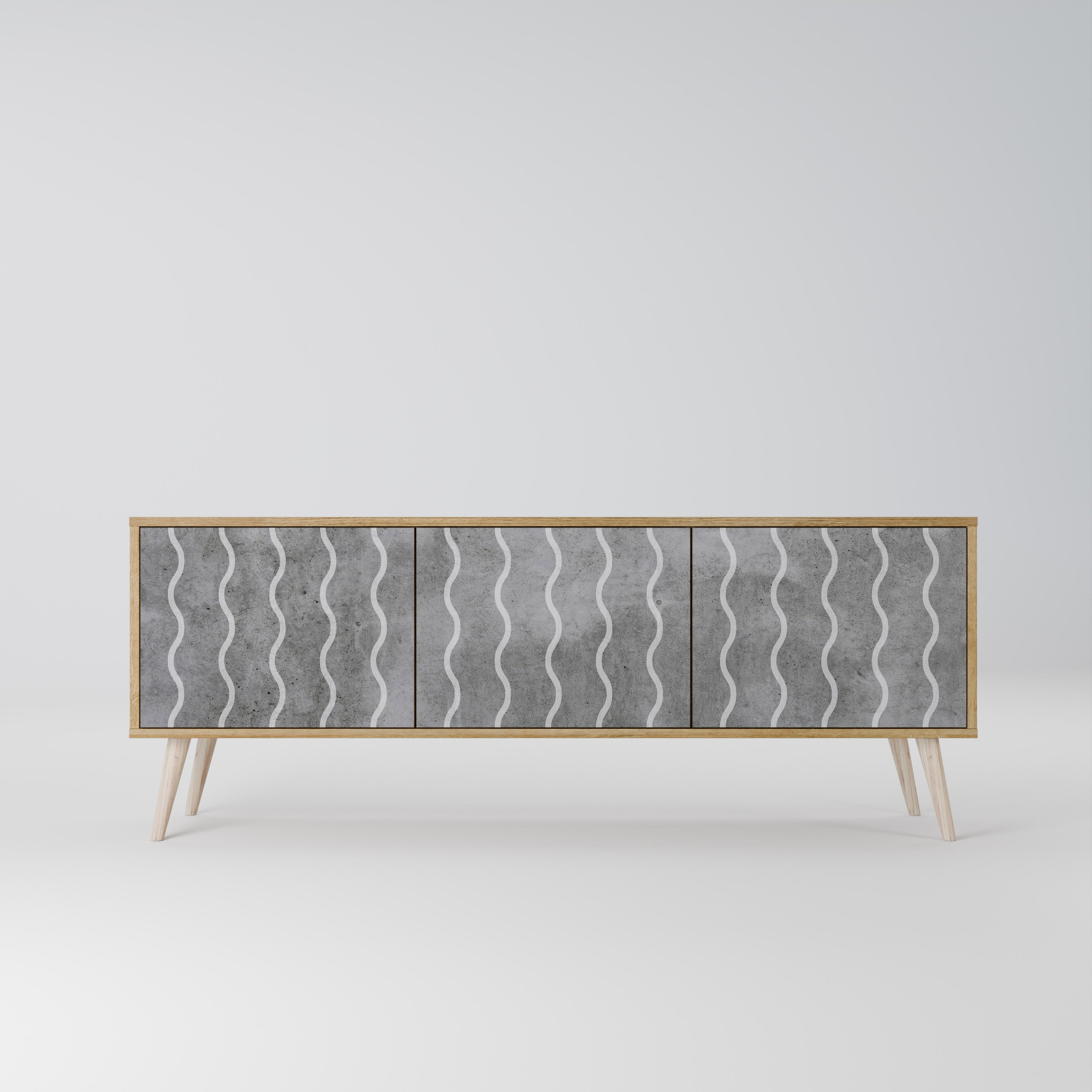 WAVES OF CONCRETE Mueble de TV de 3 Puertas