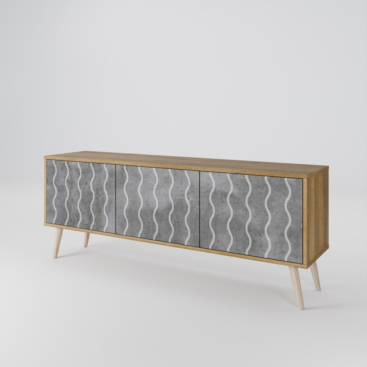 WAVES OF CONCRETE 3-Door TV Cabinet