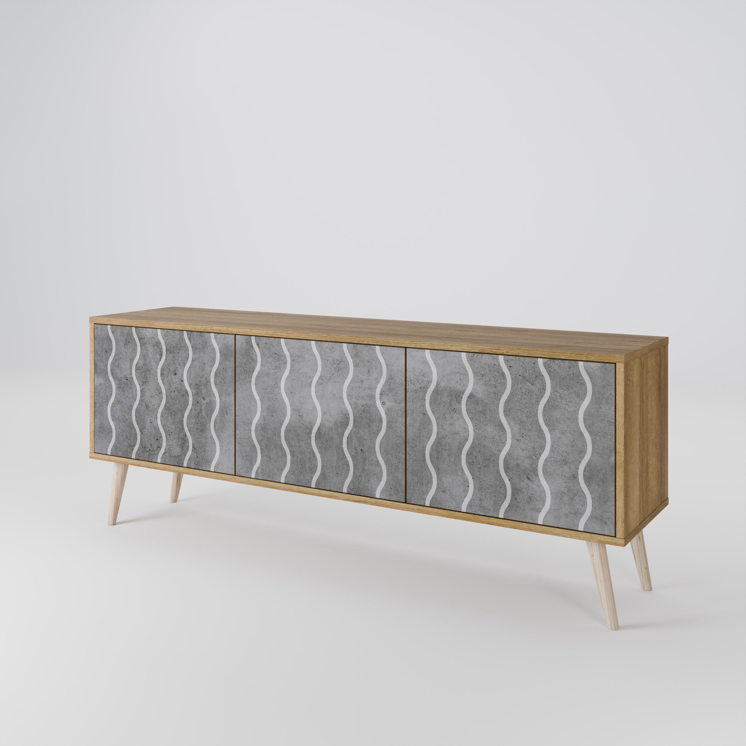 WAVES OF CONCRETE Mueble de TV de 3 Puertas