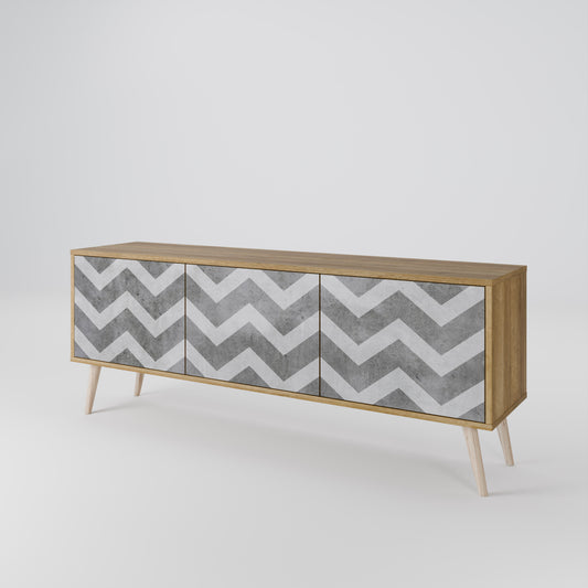 TOUGH ZIG ZAG 3-Door TV Cabinet