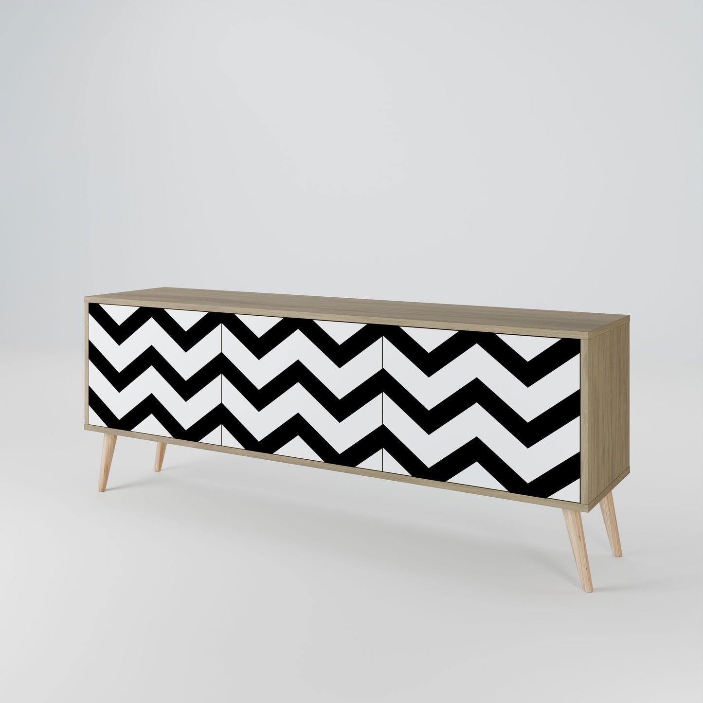 Mobile TV CLASSIC ZIG ZAG a 3 ante in effetto rovere