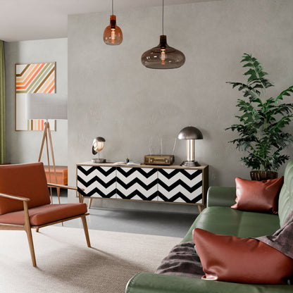 Mobile TV CLASSIC ZIG ZAG a 3 ante in effetto rovere