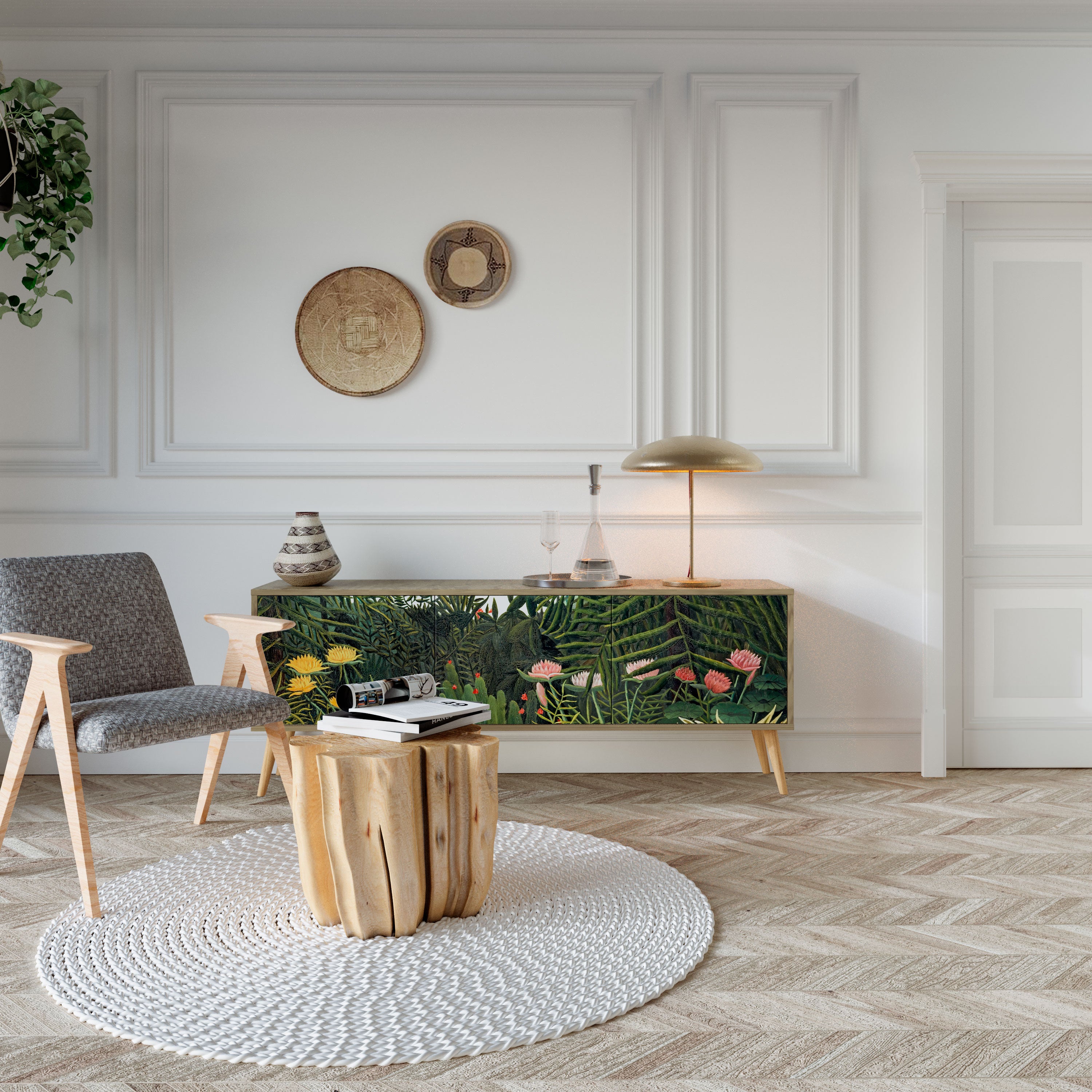 VIRGIN FOREST WITH SUNSET Mueble de TV de 3 Puertas