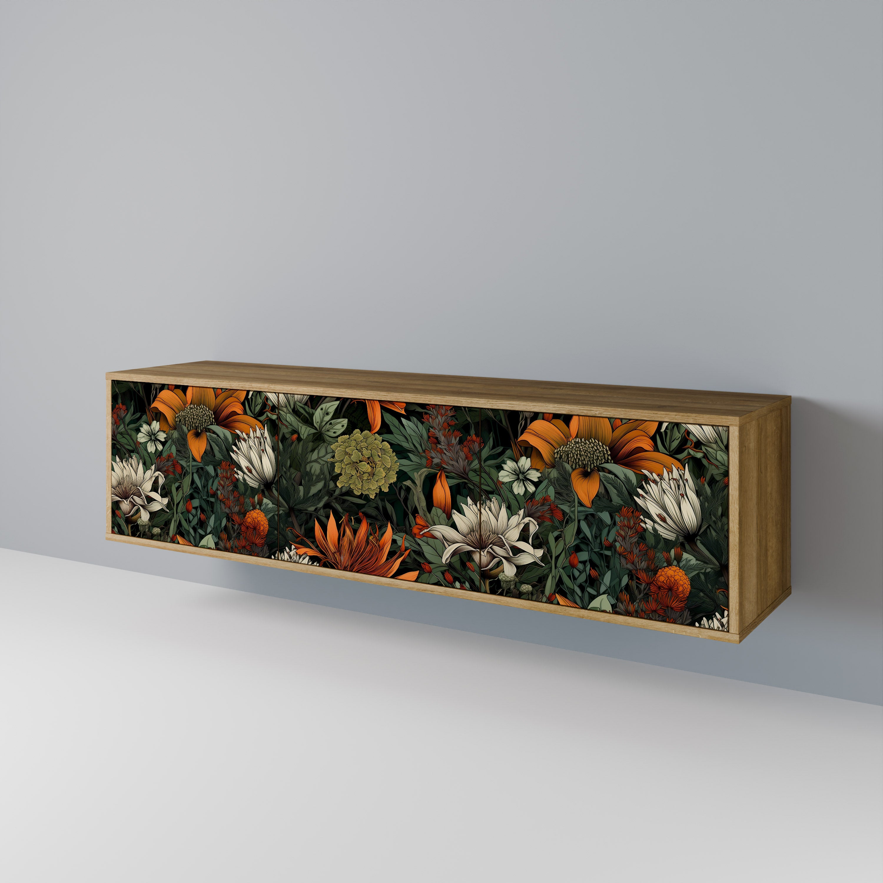 MIDNIGHT SPROUT Mueble de TV de 3 Puertas
