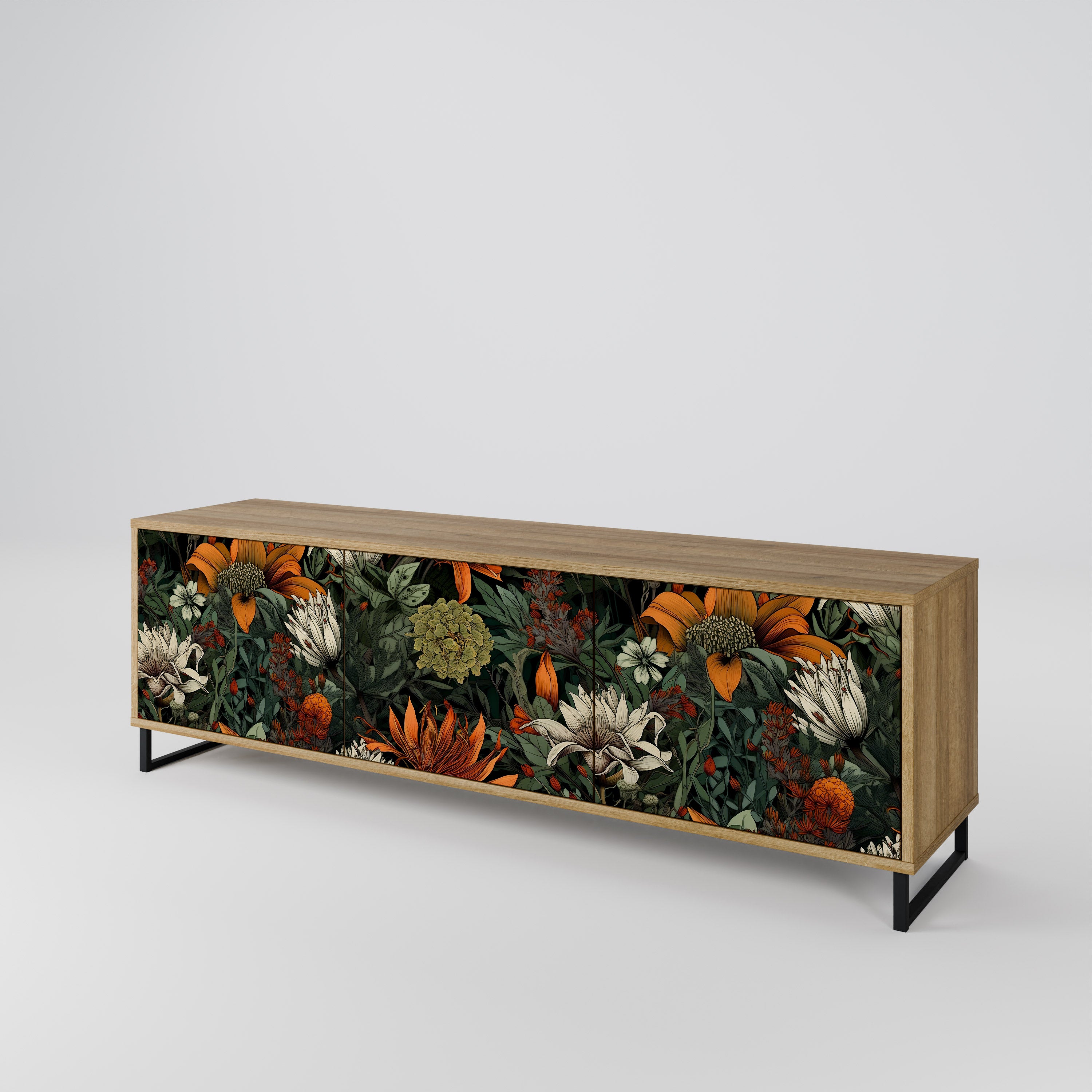 MIDNIGHT SPROUT Mueble de TV de 3 Puertas