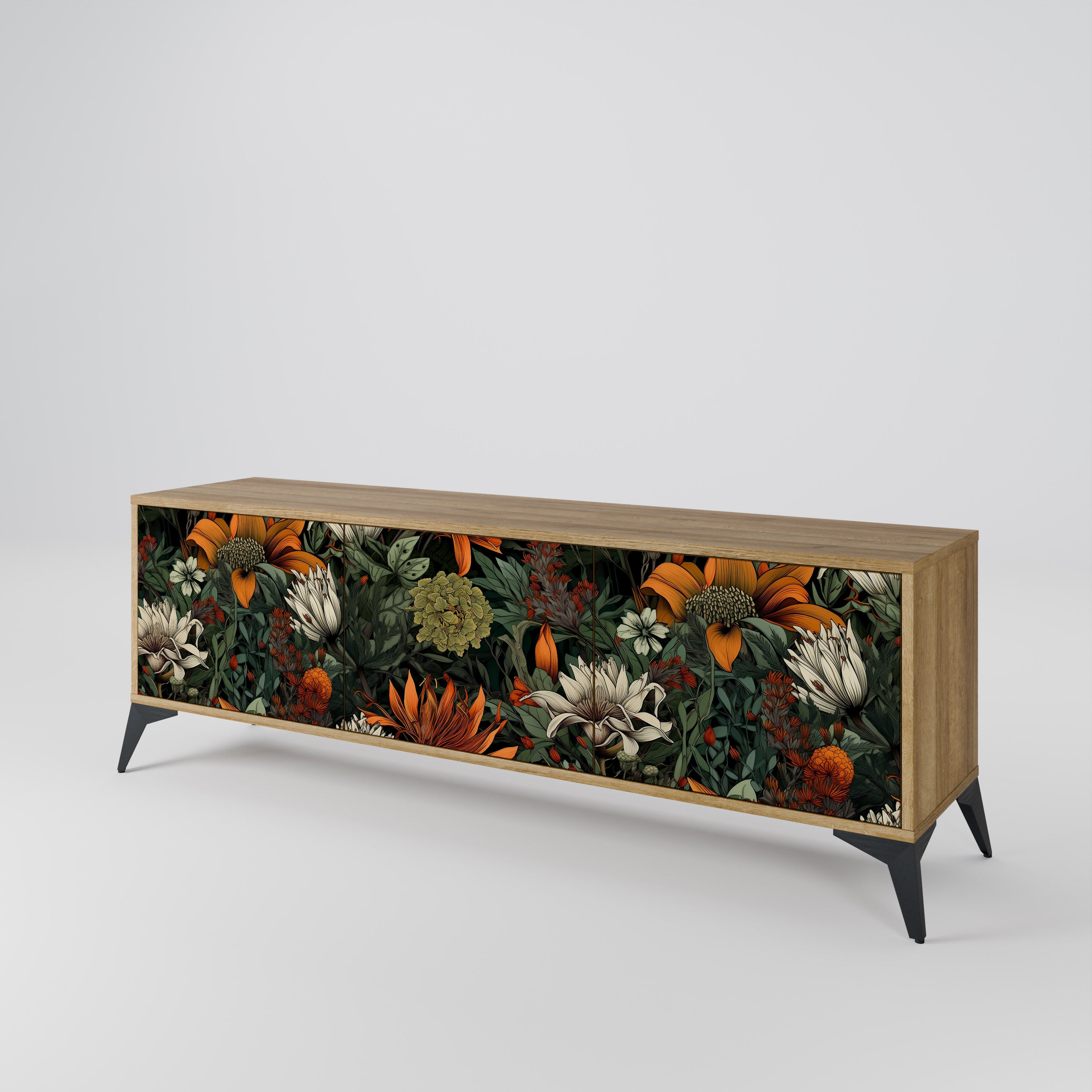 MIDNIGHT SPROUT Mueble de TV de 3 Puertas