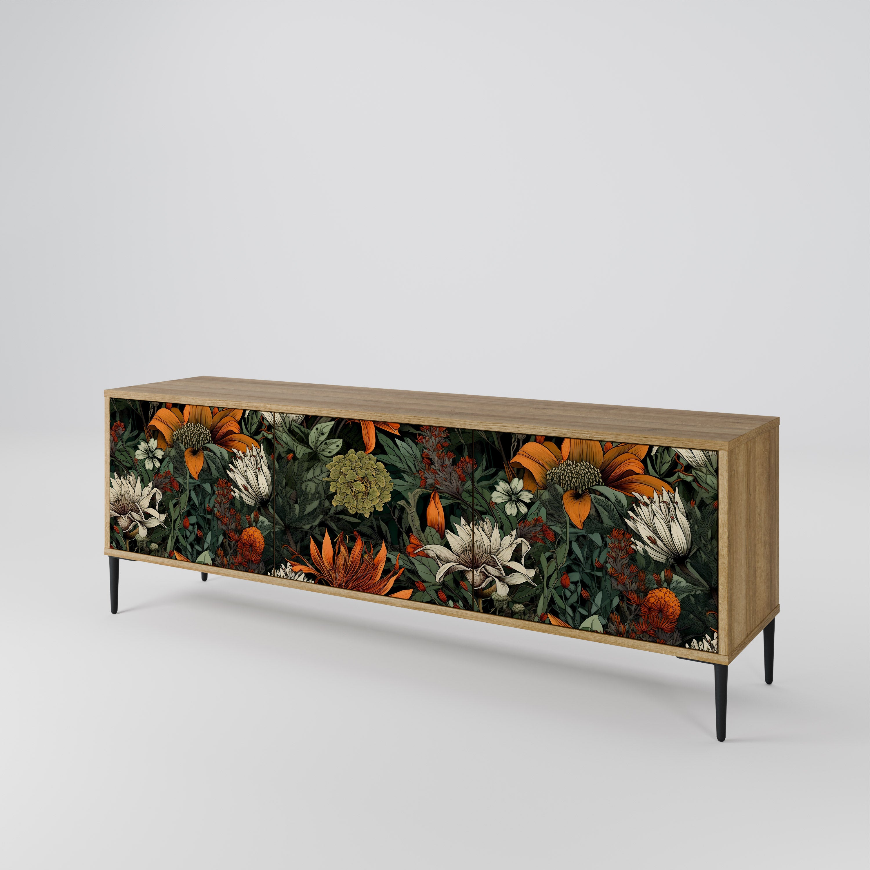 MIDNIGHT SPROUT Mueble de TV de 3 Puertas