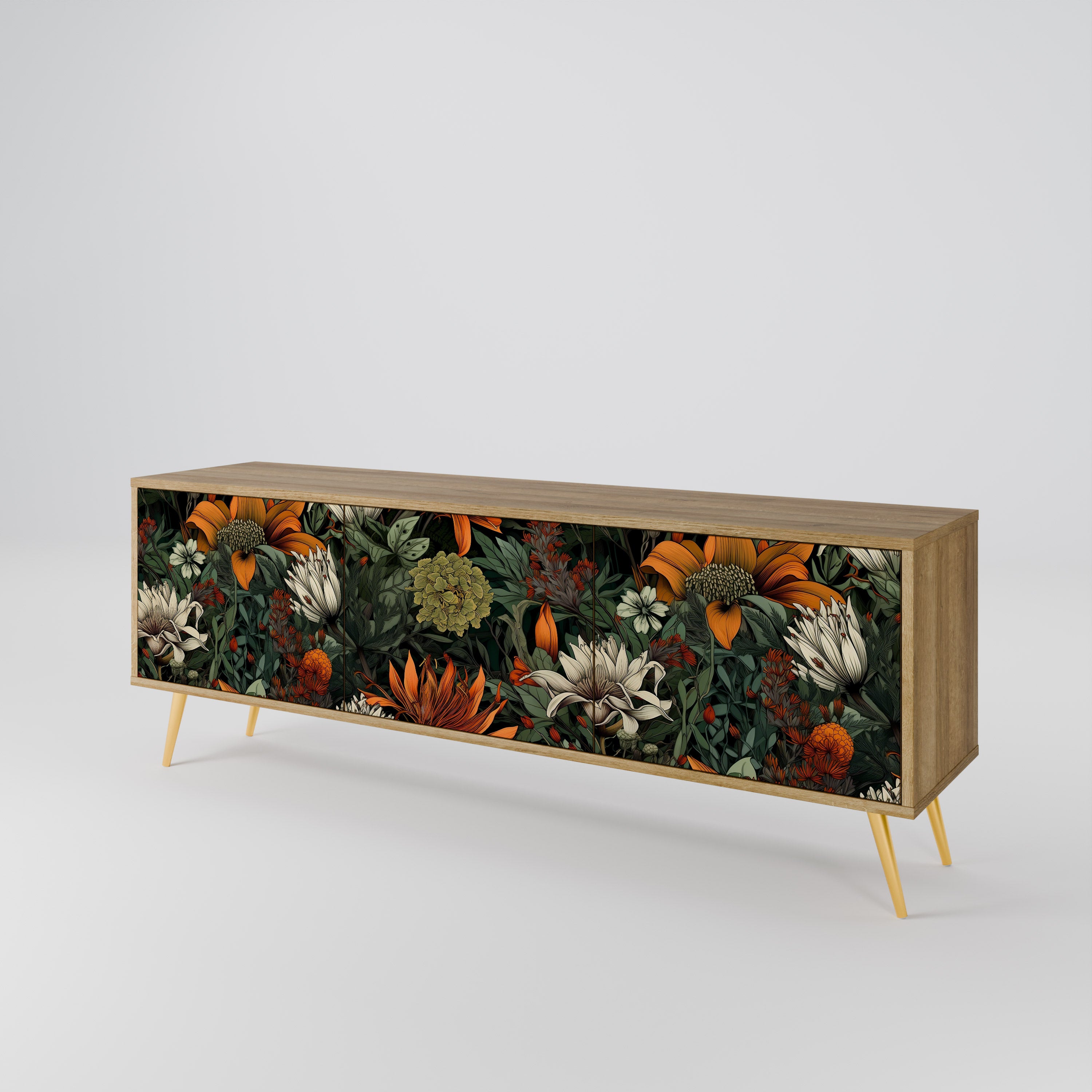 MIDNIGHT SPROUT Mueble de TV de 3 Puertas