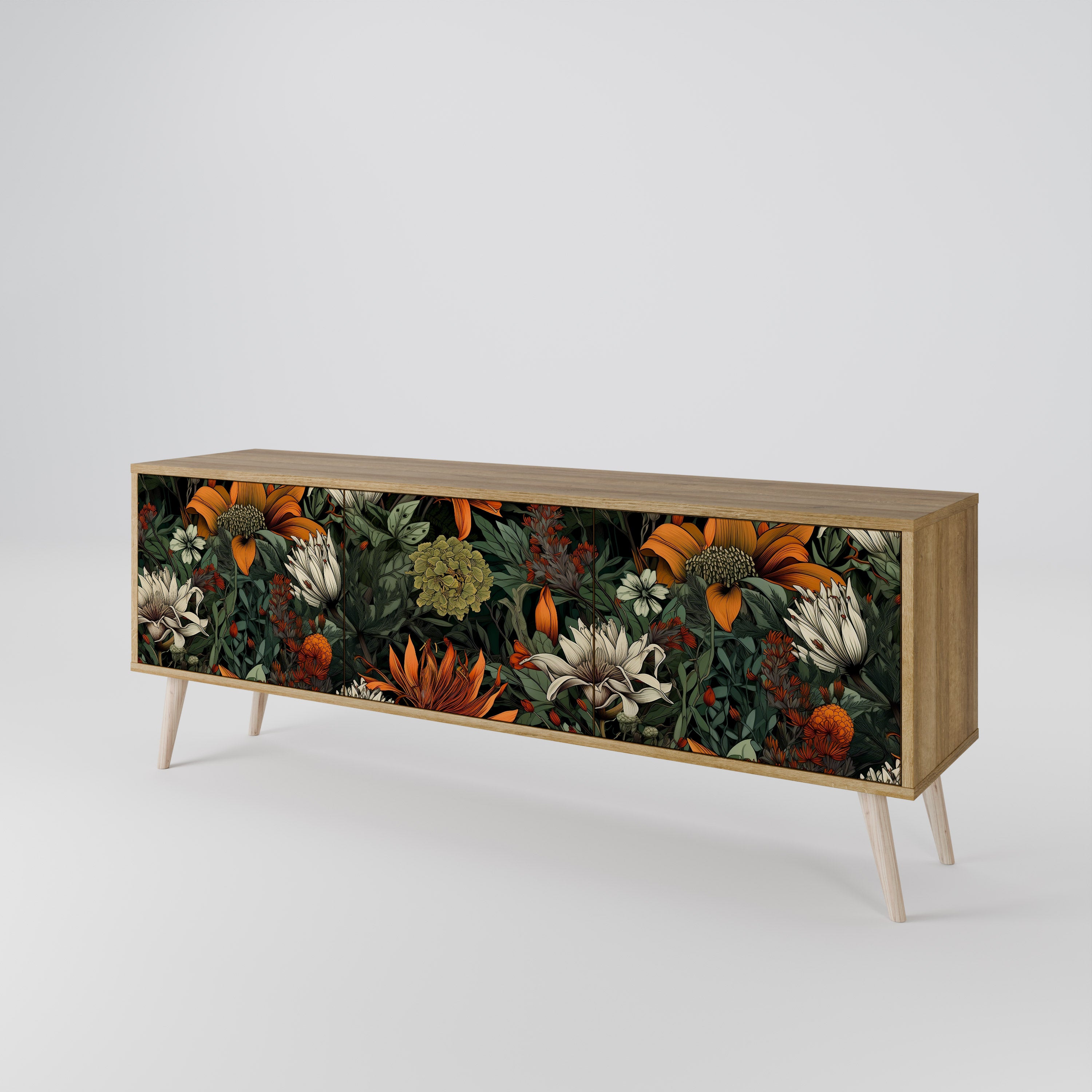 MIDNIGHT SPROUT Mueble de TV de 3 Puertas