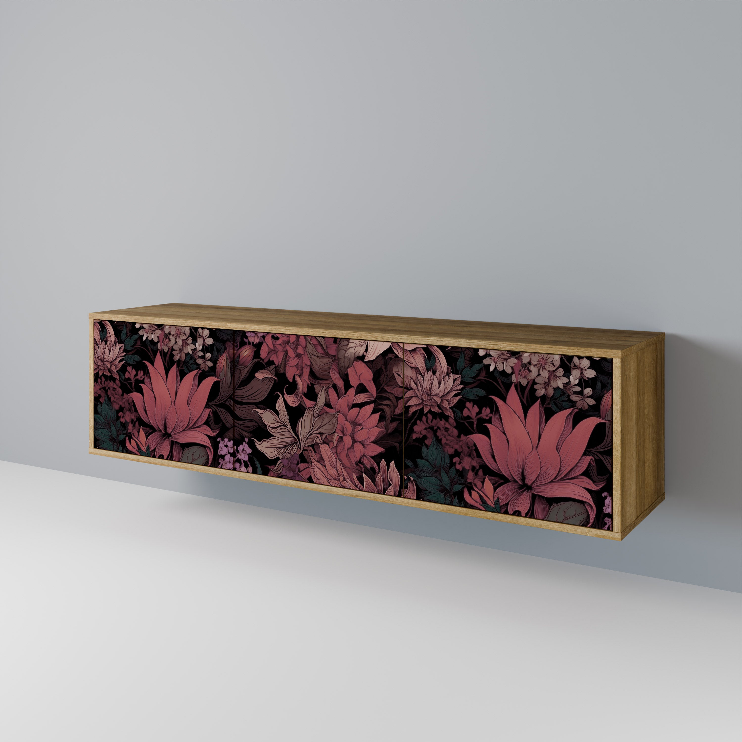 FLORAL WHISPER Mueble de TV de 3 Puertas
