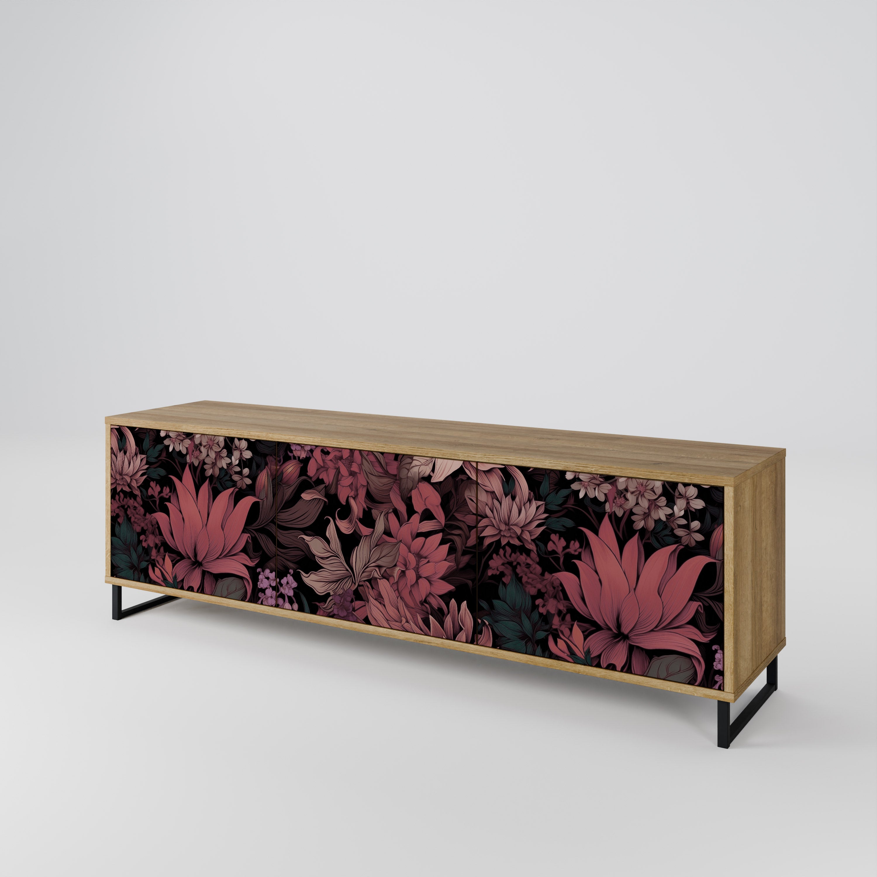 FLORAL WHISPER Mueble de TV de 3 Puertas
