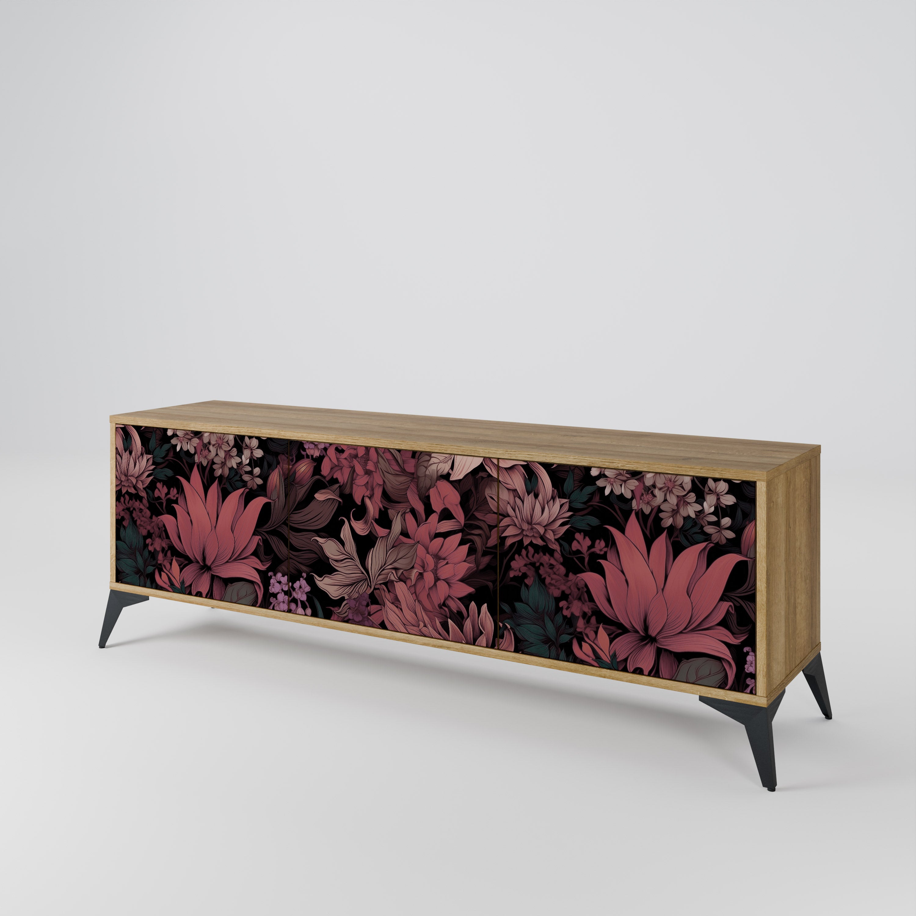 FLORAL WHISPER Mueble de TV de 3 Puertas