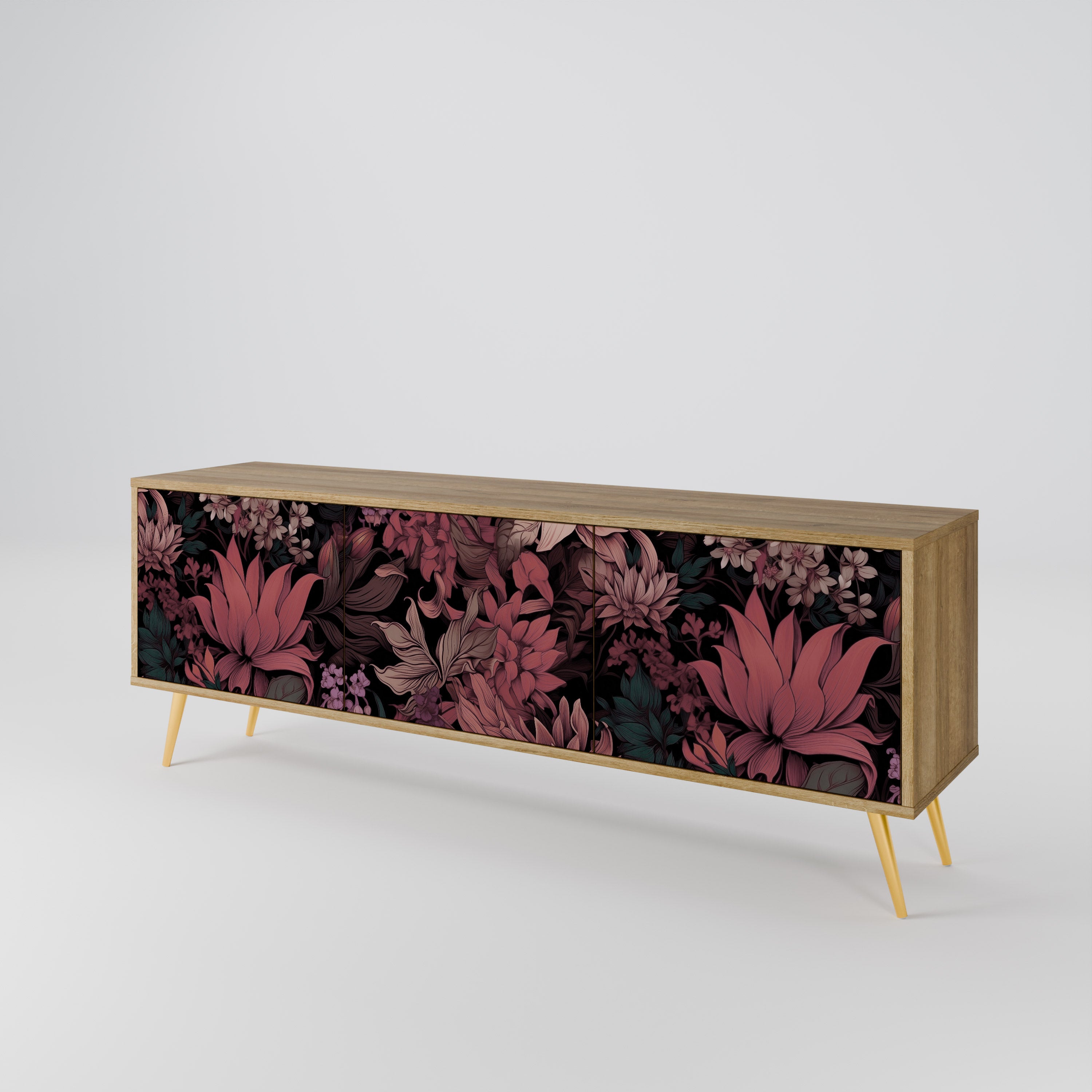 FLORAL WHISPER Mueble de TV de 3 Puertas