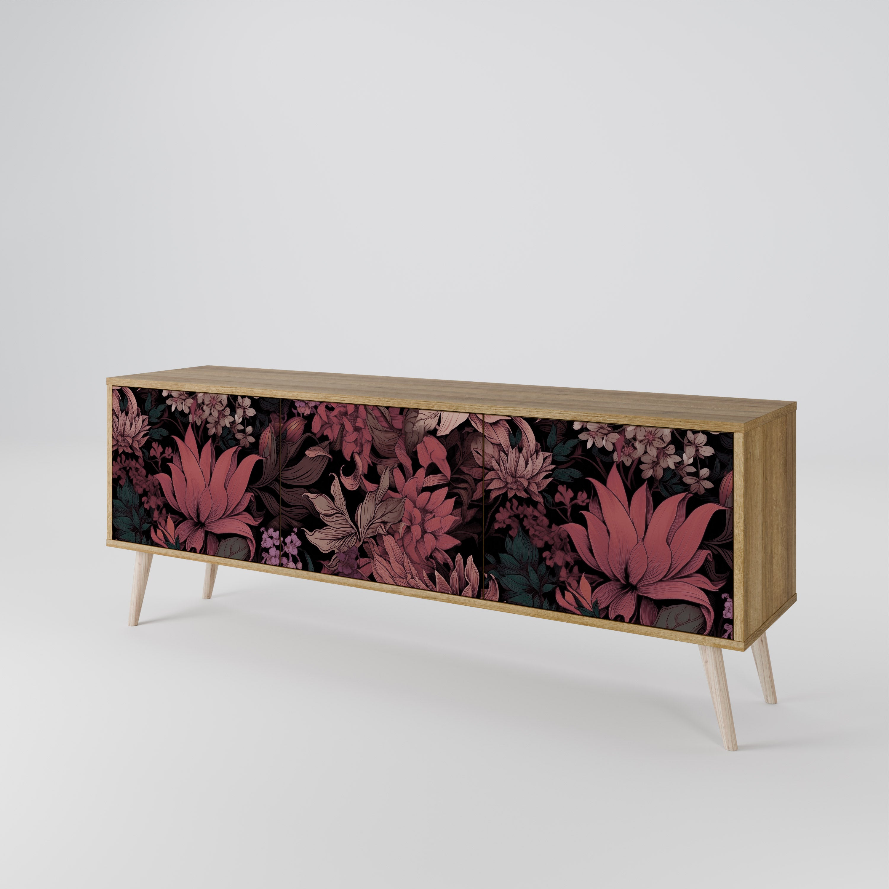 FLORAL WHISPER Mueble de TV de 3 Puertas