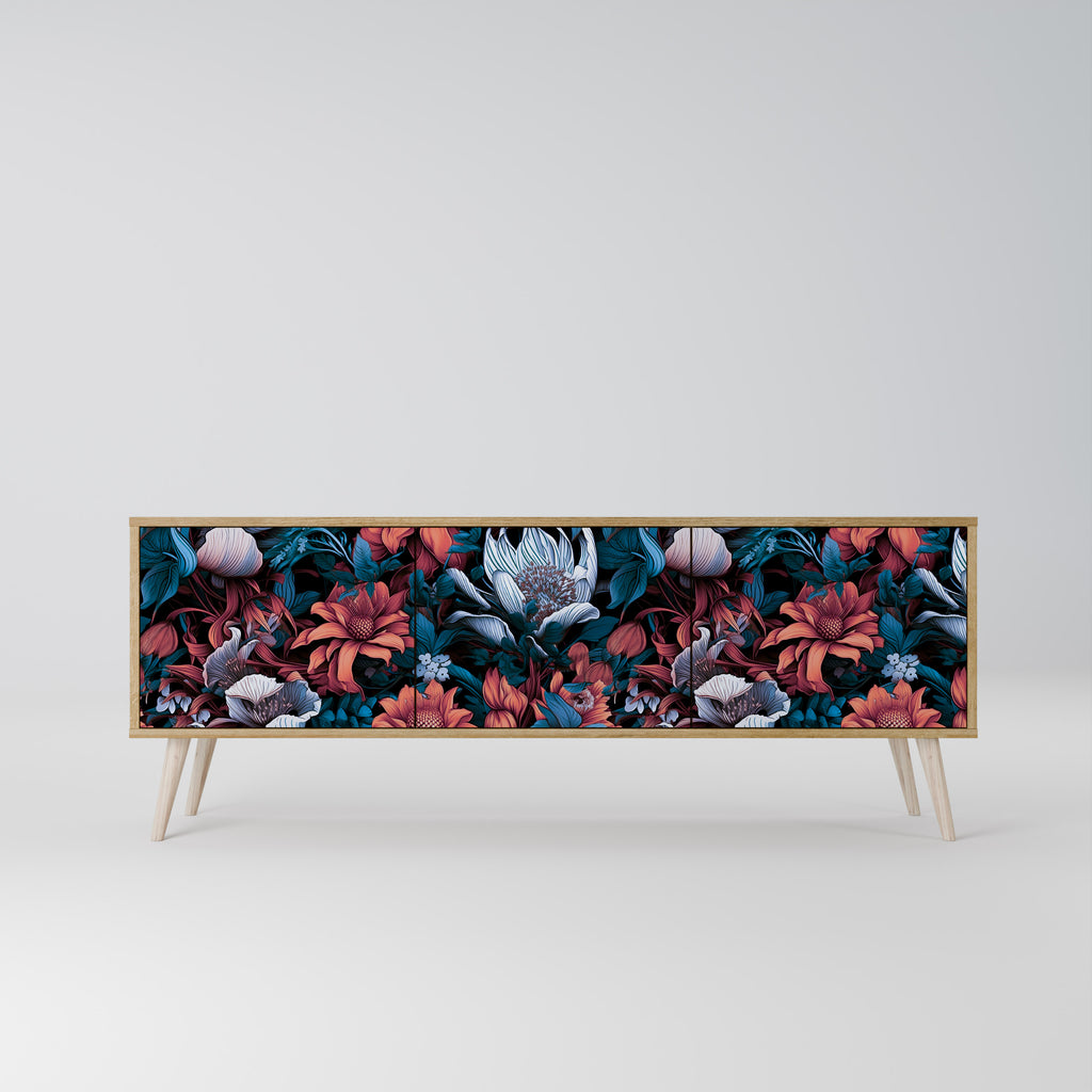 ETHEREAL BLOSSOMS TV-bänk med 3 dörrar