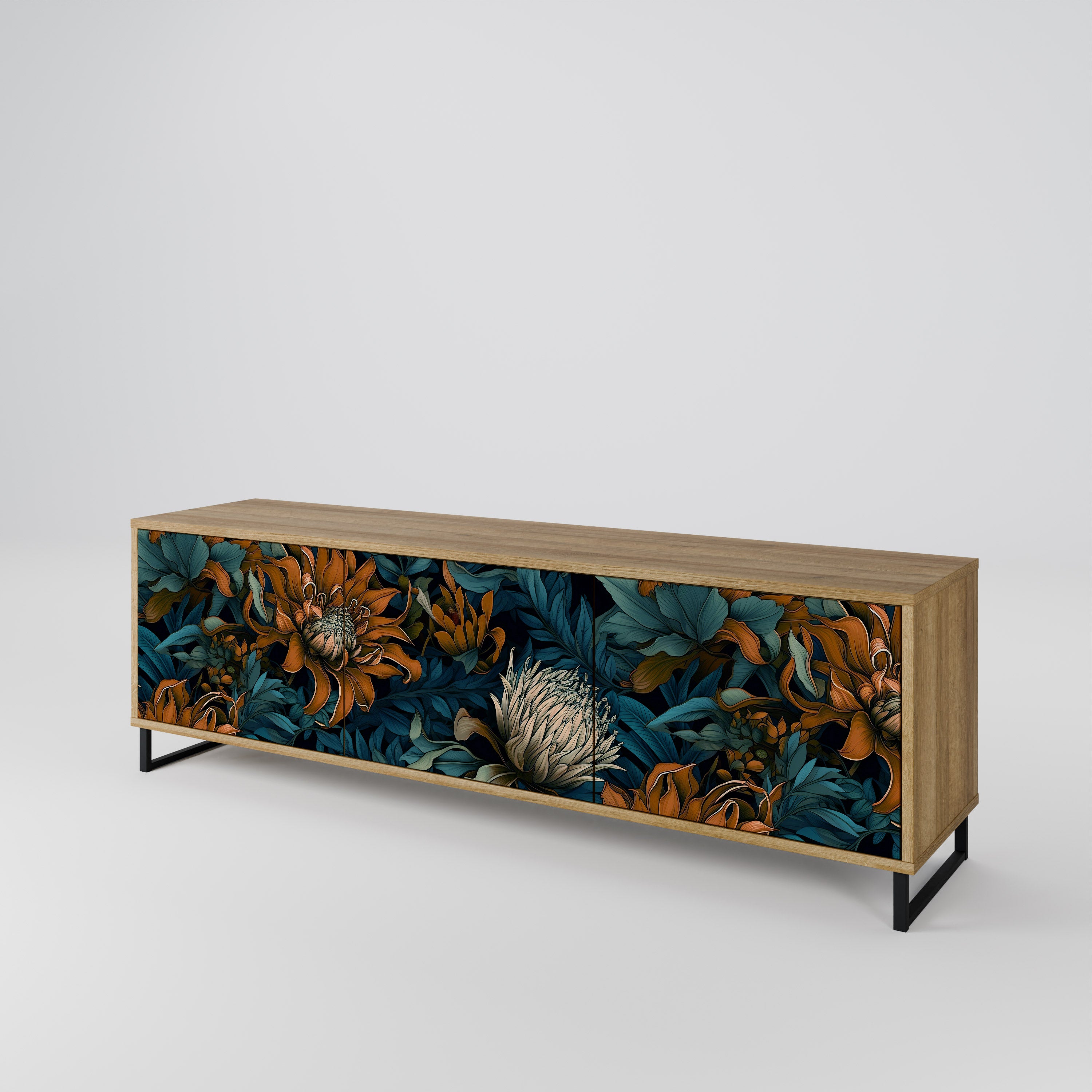 MORNING BLOOM Mueble de TV de 3 Puertas