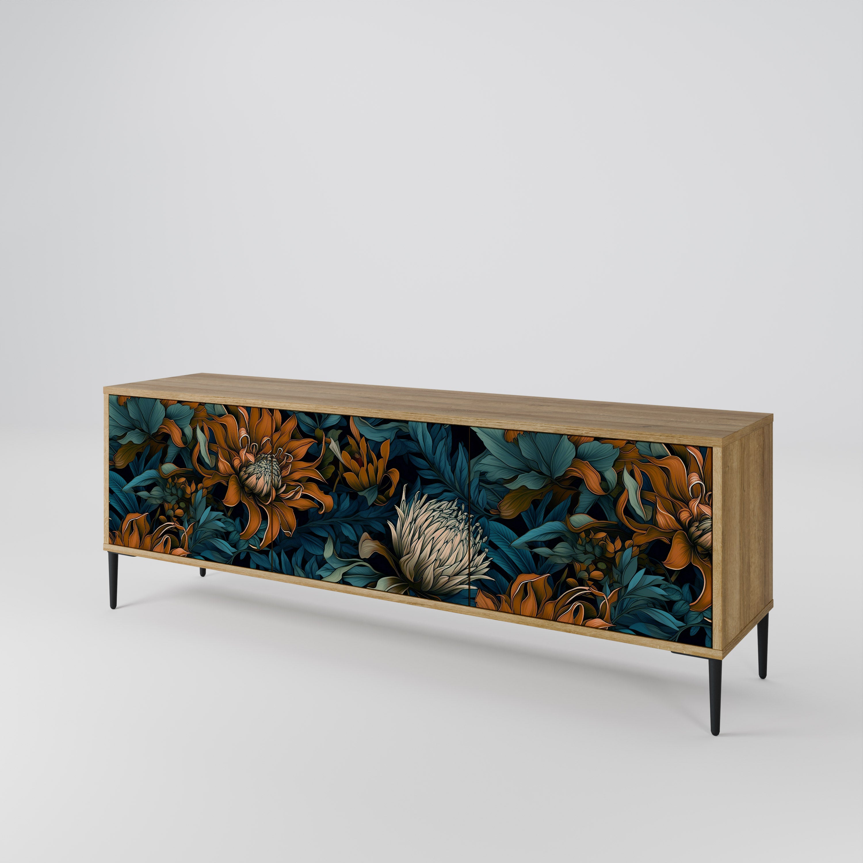 MORNING BLOOM Mueble de TV de 3 Puertas