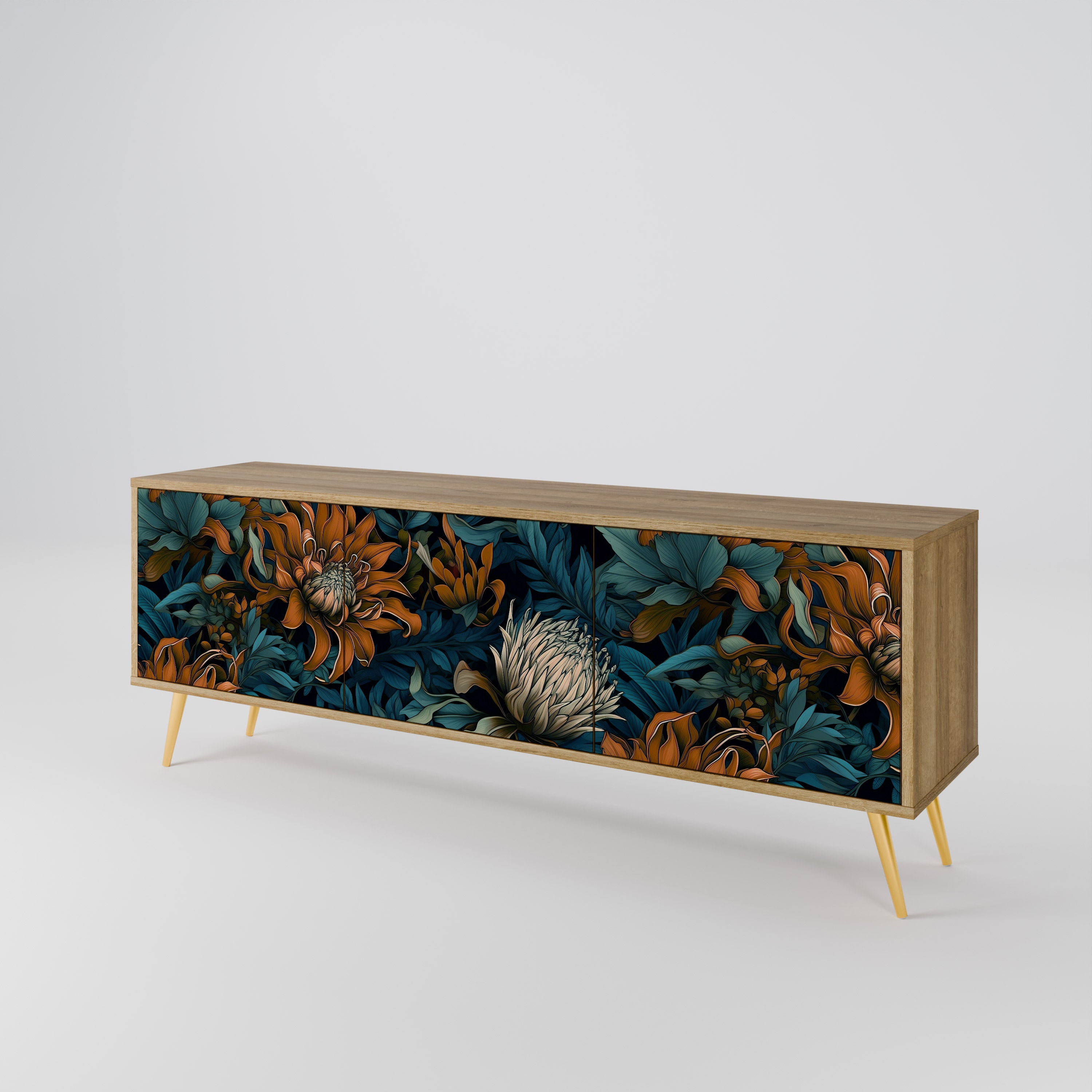 MORNING BLOOM Mueble de TV de 3 Puertas