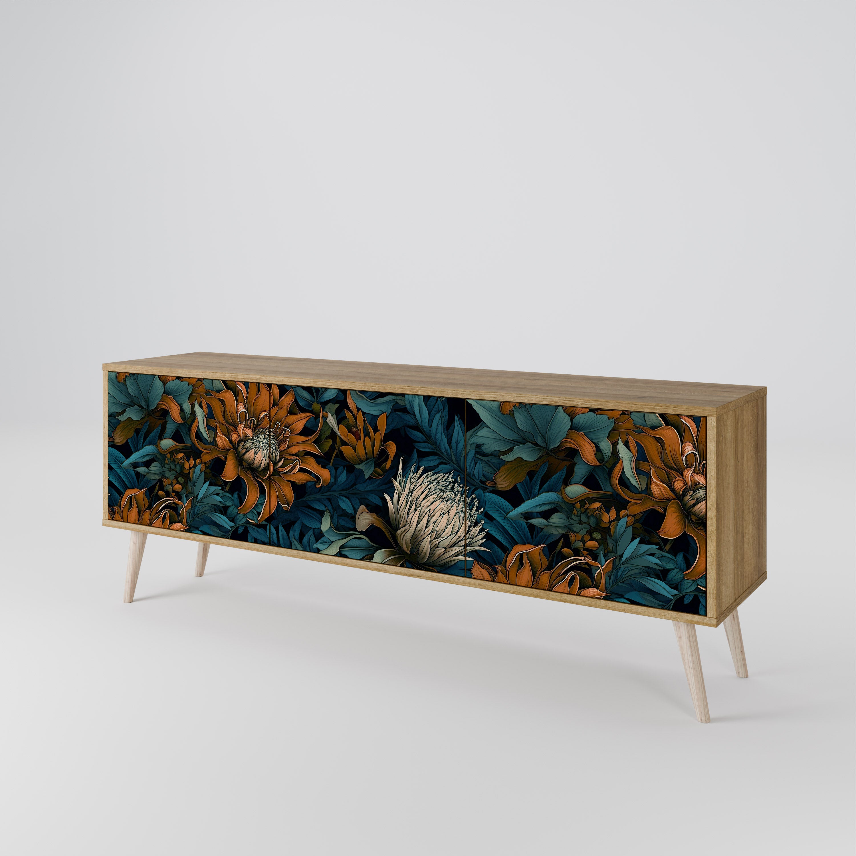 MORNING BLOOM Mueble de TV de 3 Puertas
