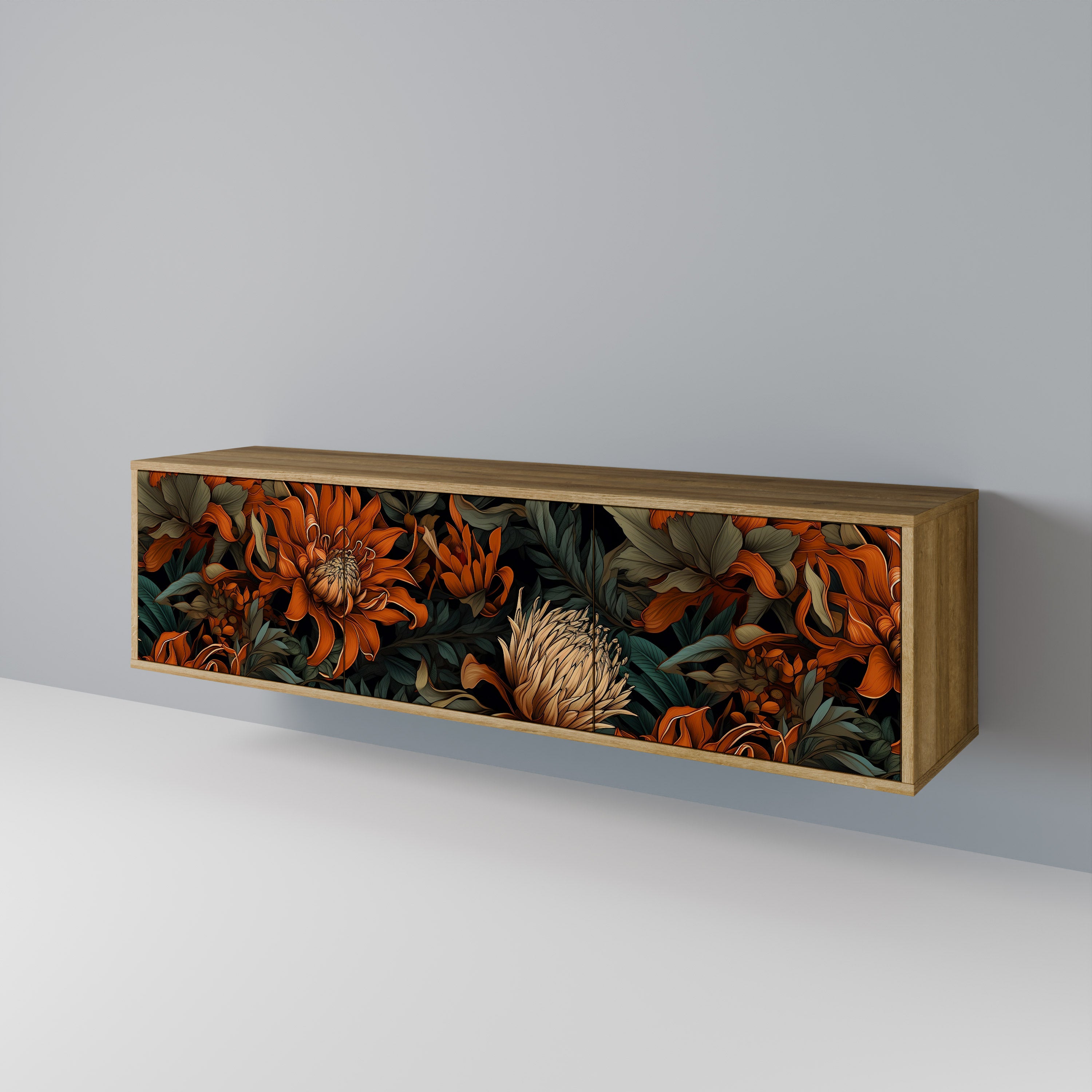 DAWN BLOOM Mueble de TV de 3 Puertas