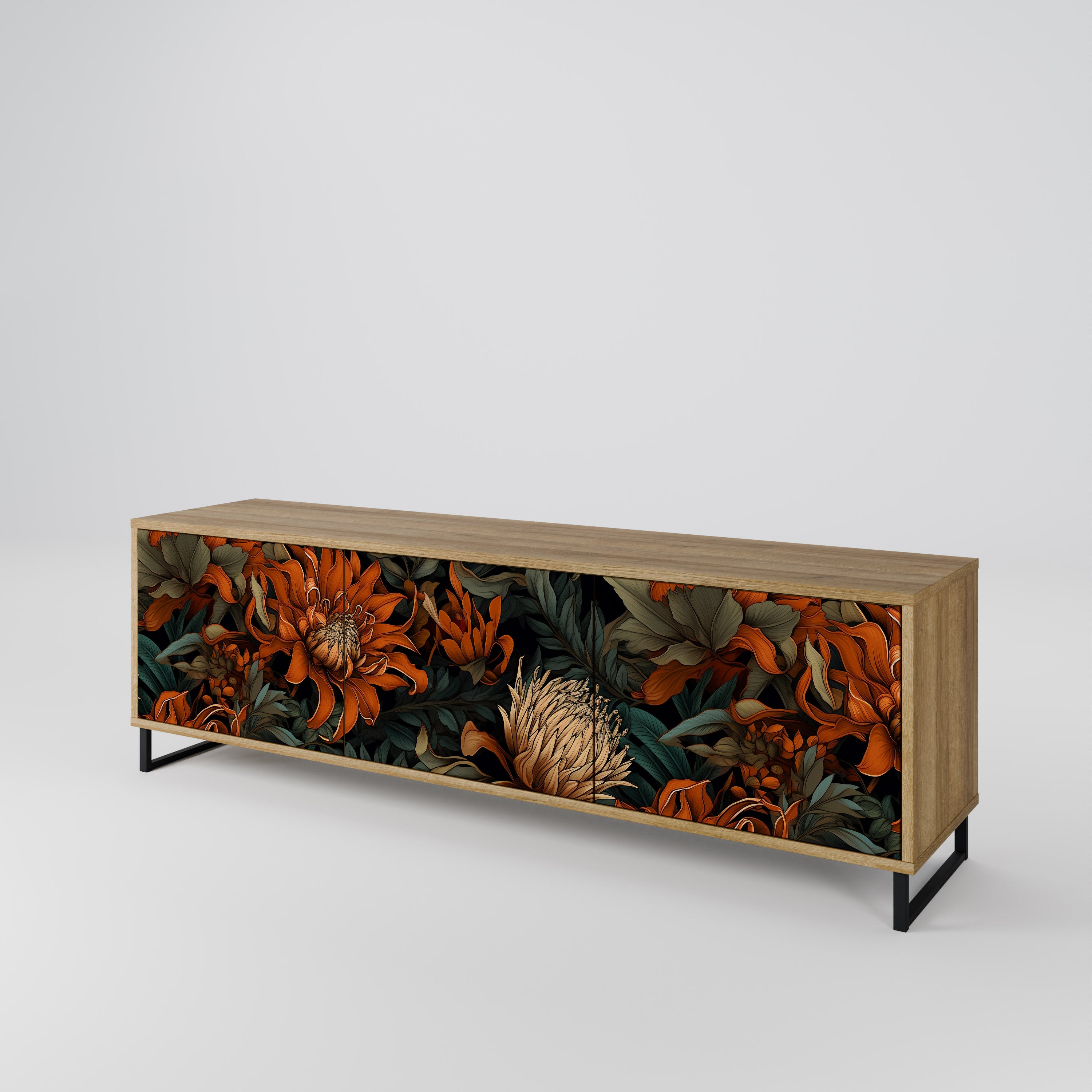 DAWN BLOOM Mueble de TV de 3 Puertas