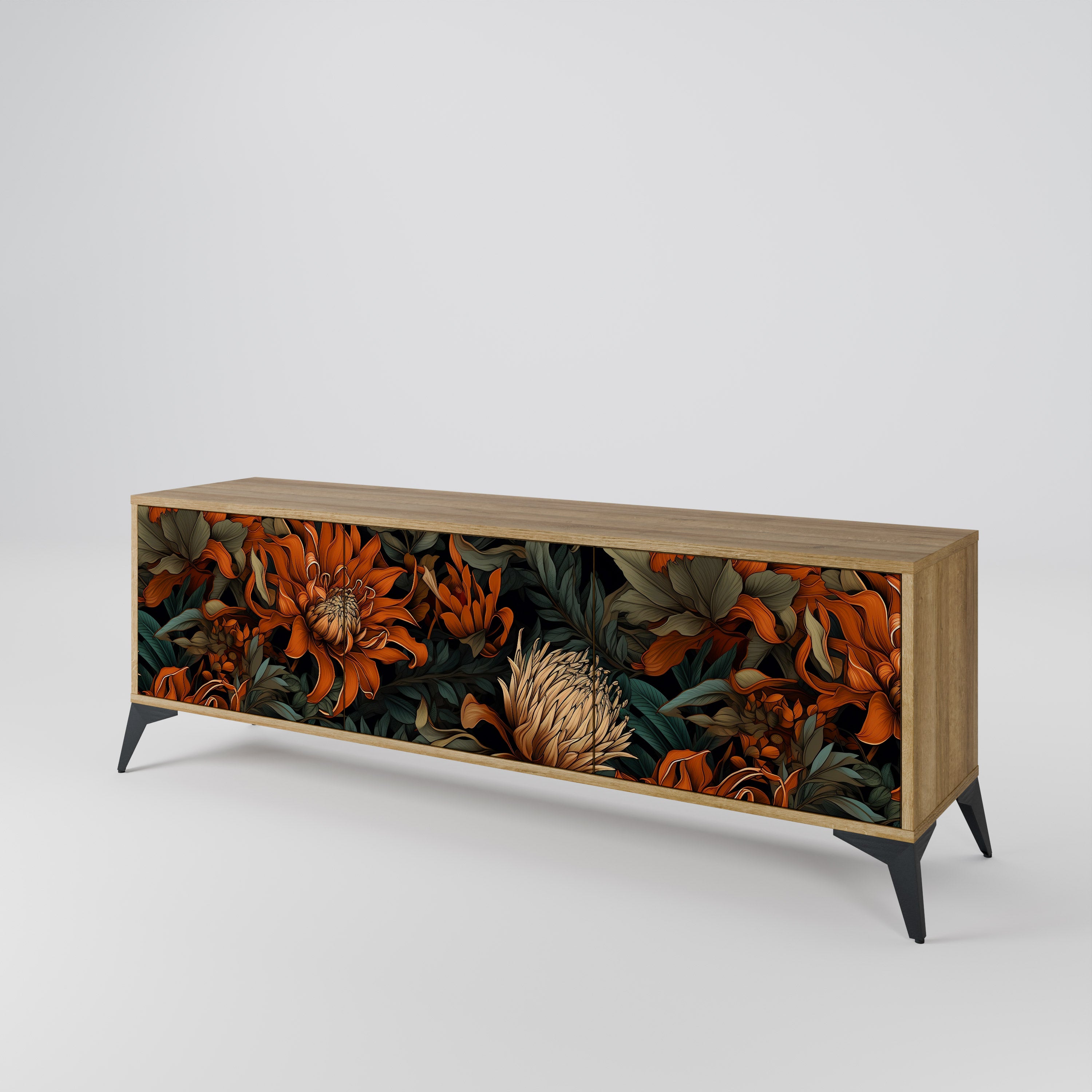 DAWN BLOOM Mueble de TV de 3 Puertas