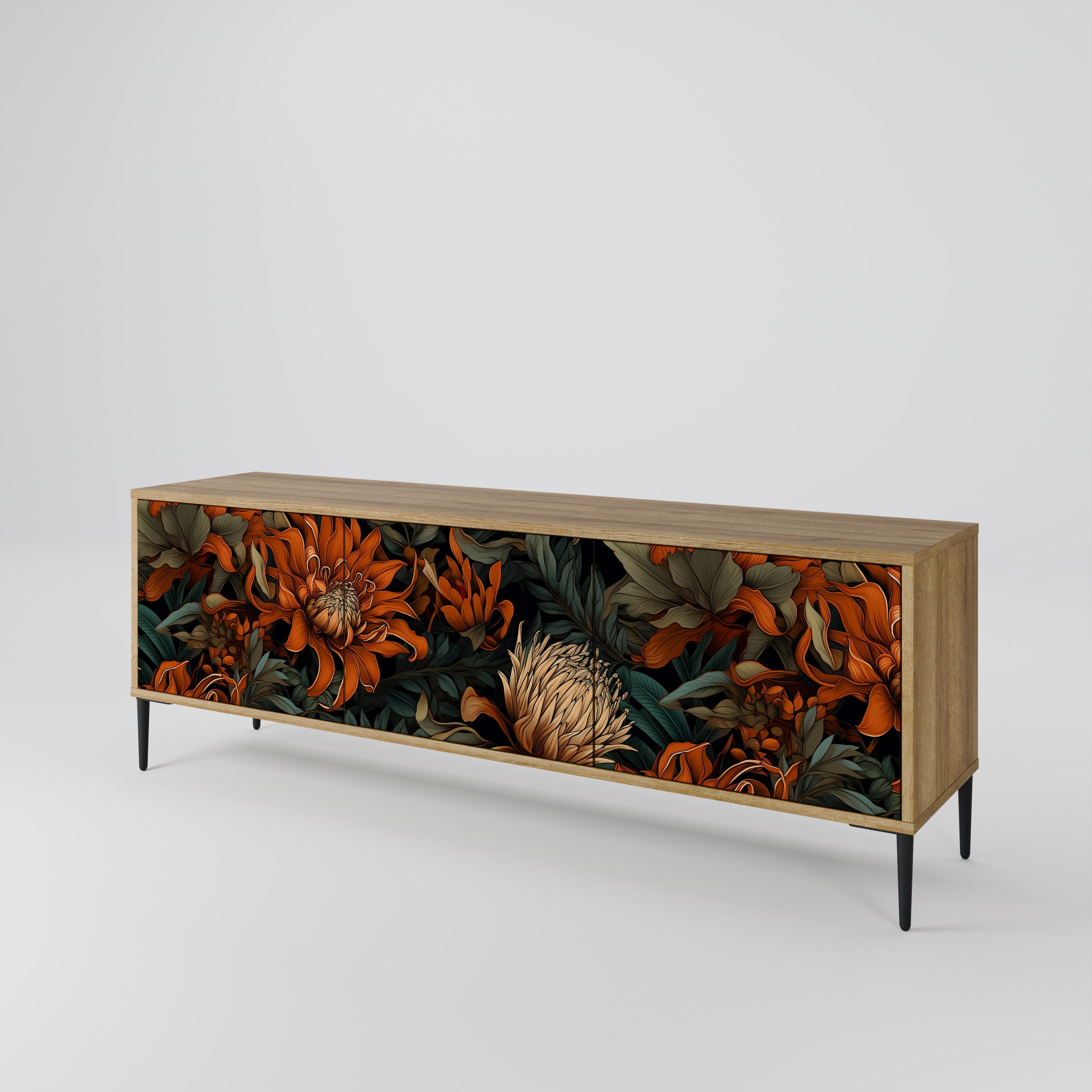 DAWN BLOOM Mueble de TV de 3 Puertas