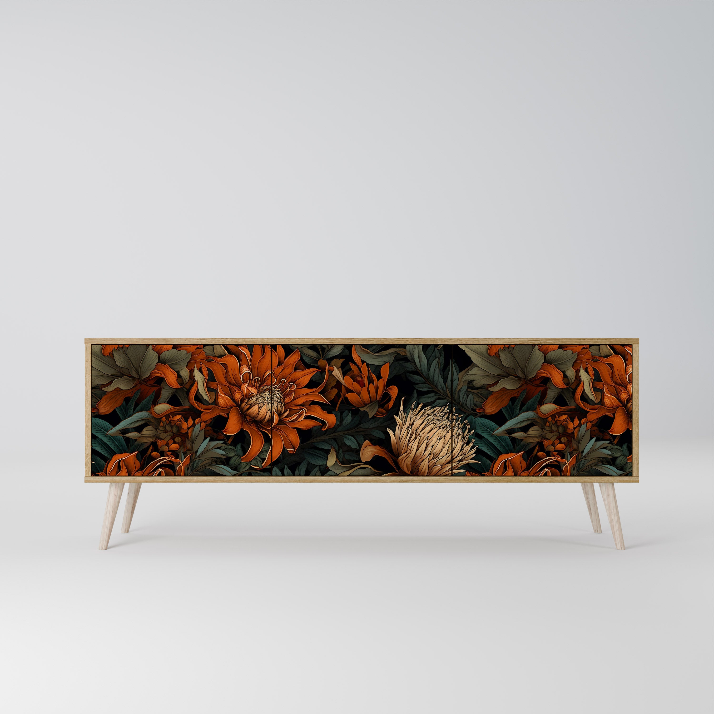 DAWN BLOOM Mueble de TV de 3 Puertas