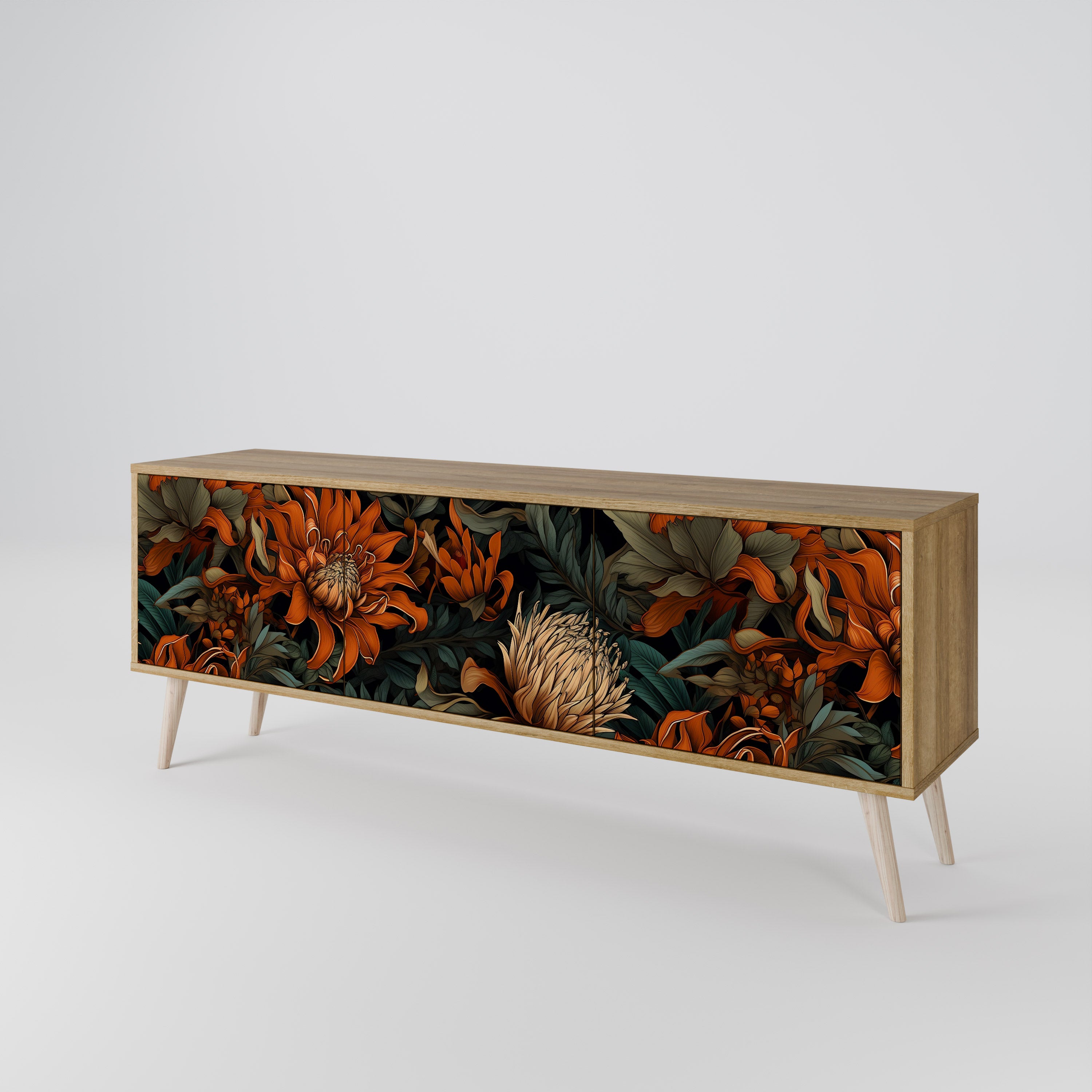 DAWN BLOOM Mueble de TV de 3 Puertas