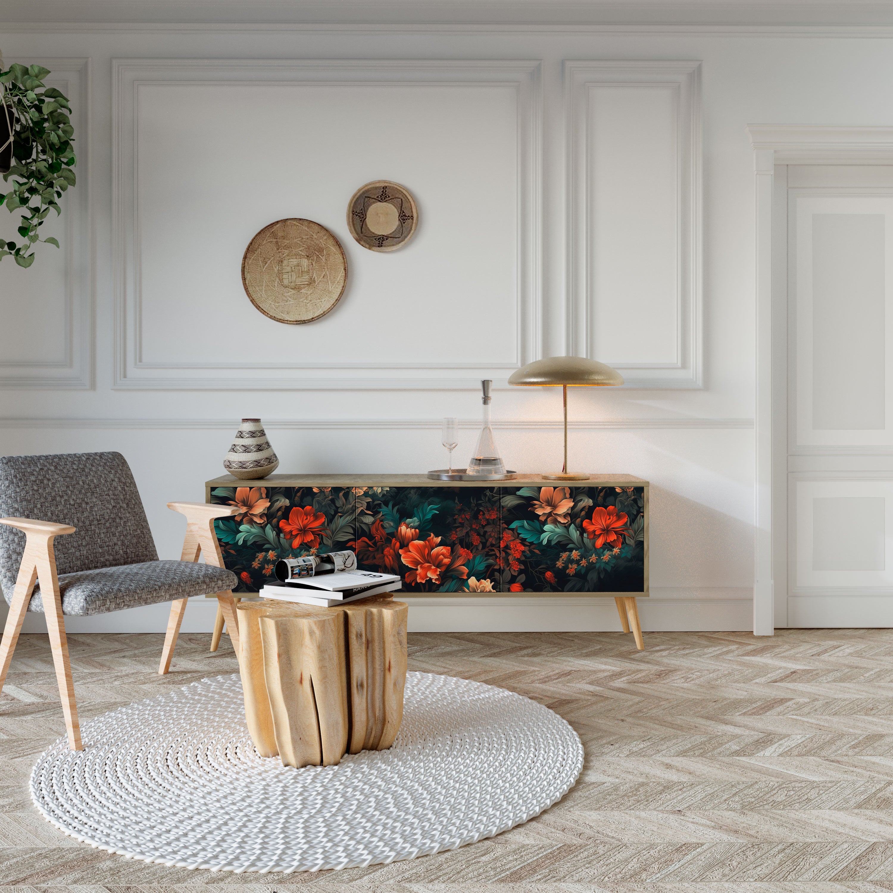 IMAGINARY BLOSSOM Mueble de TV de 3 Puertas