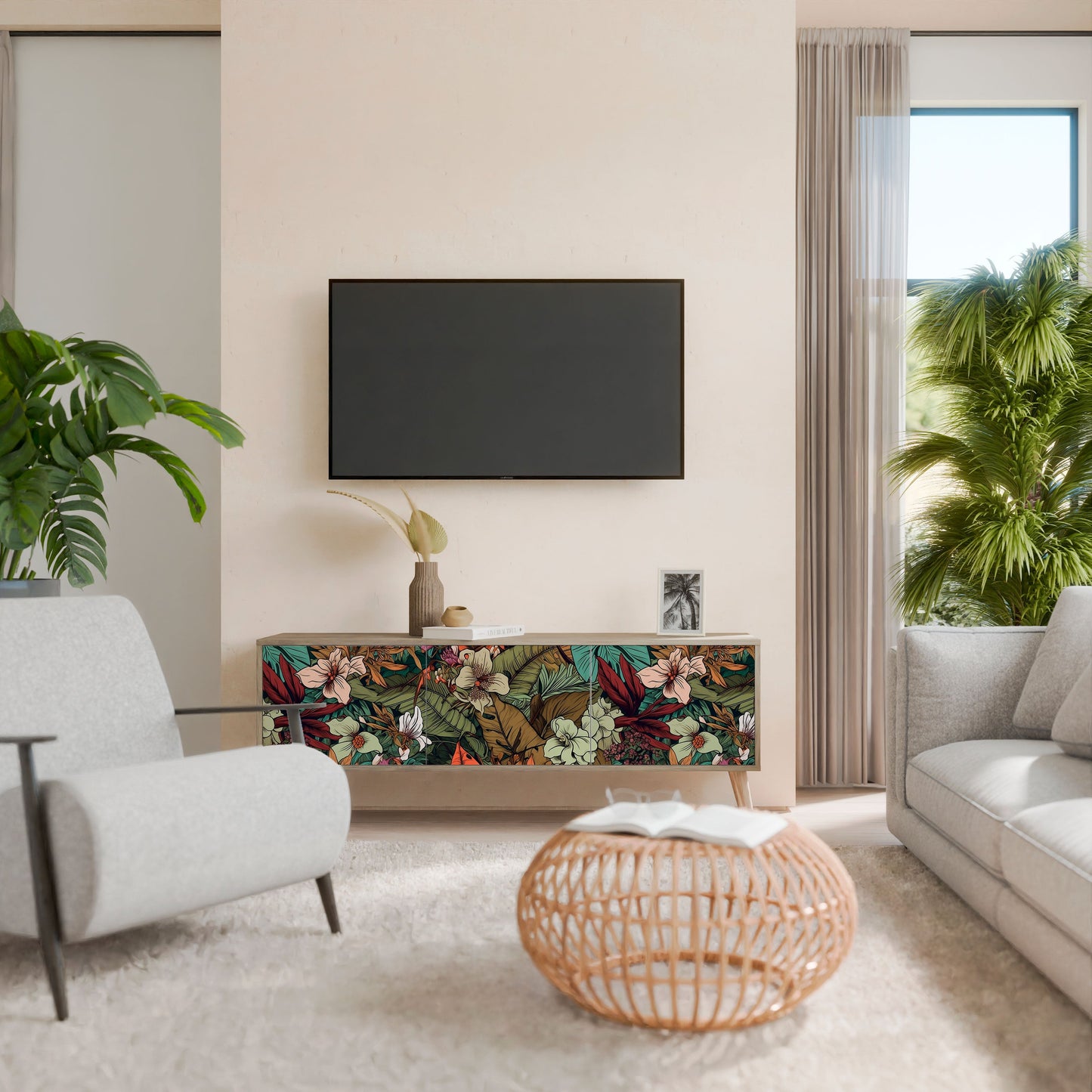 Mobile TV BOTANICAL EMERGENCE a 3 ante in effetto rovere